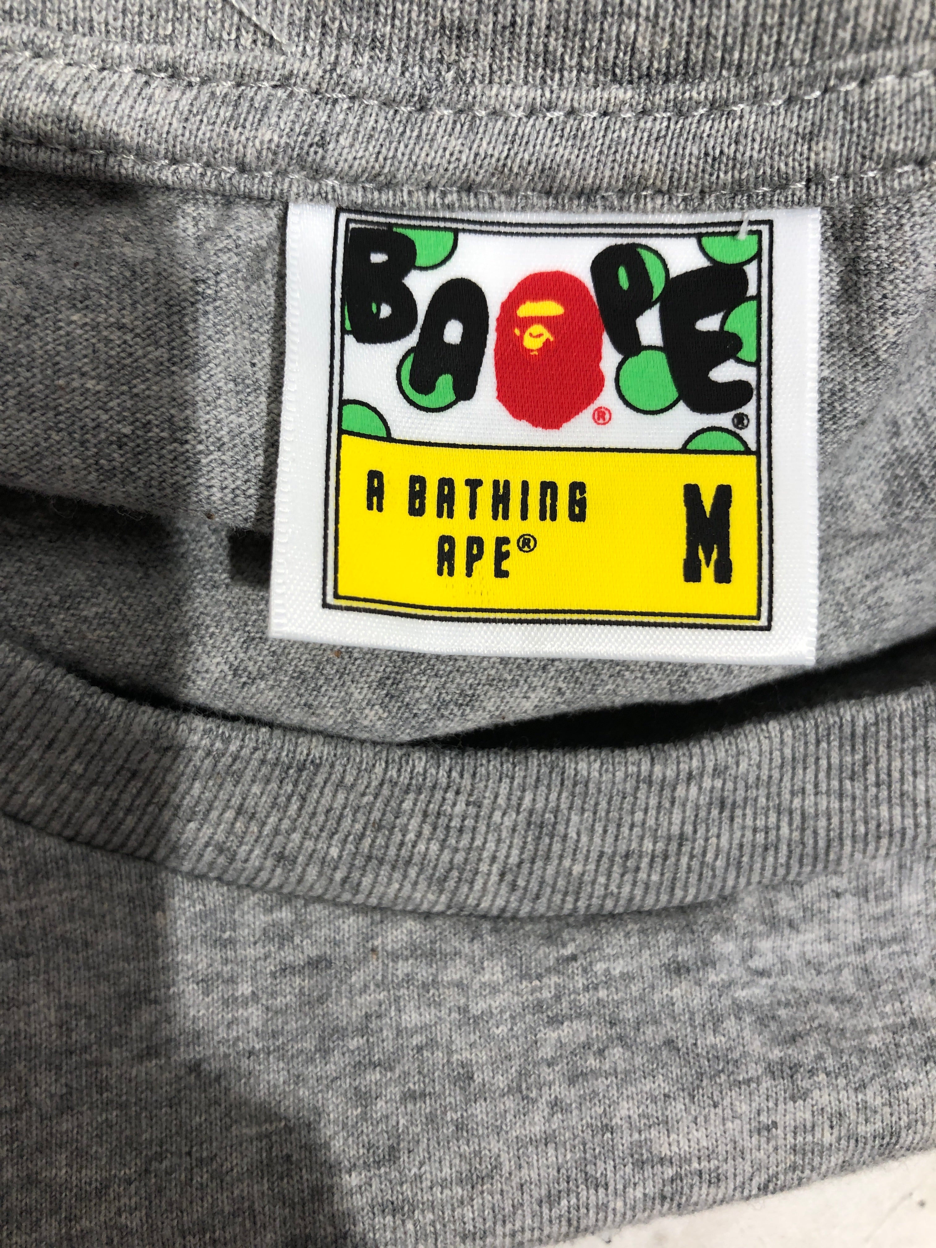 A BATHING APE/T-Shirt/M/Cotton/GRY/Pastel Monkey view 3