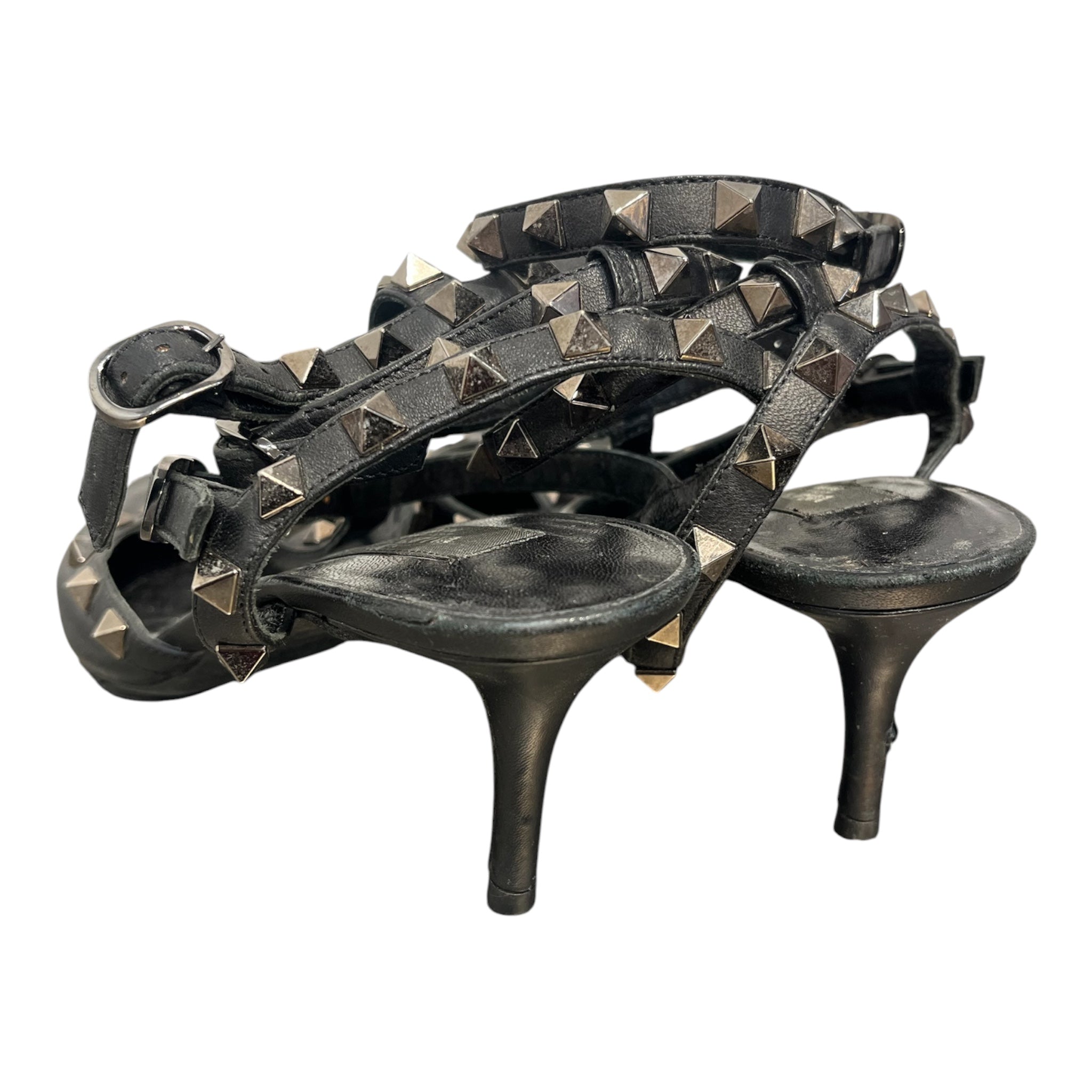 VALENTINO GARAVANI/Heels/US 7/Leather/BLK/V-Tip/NOIR-ROCKSTUD-KITTEN view 2