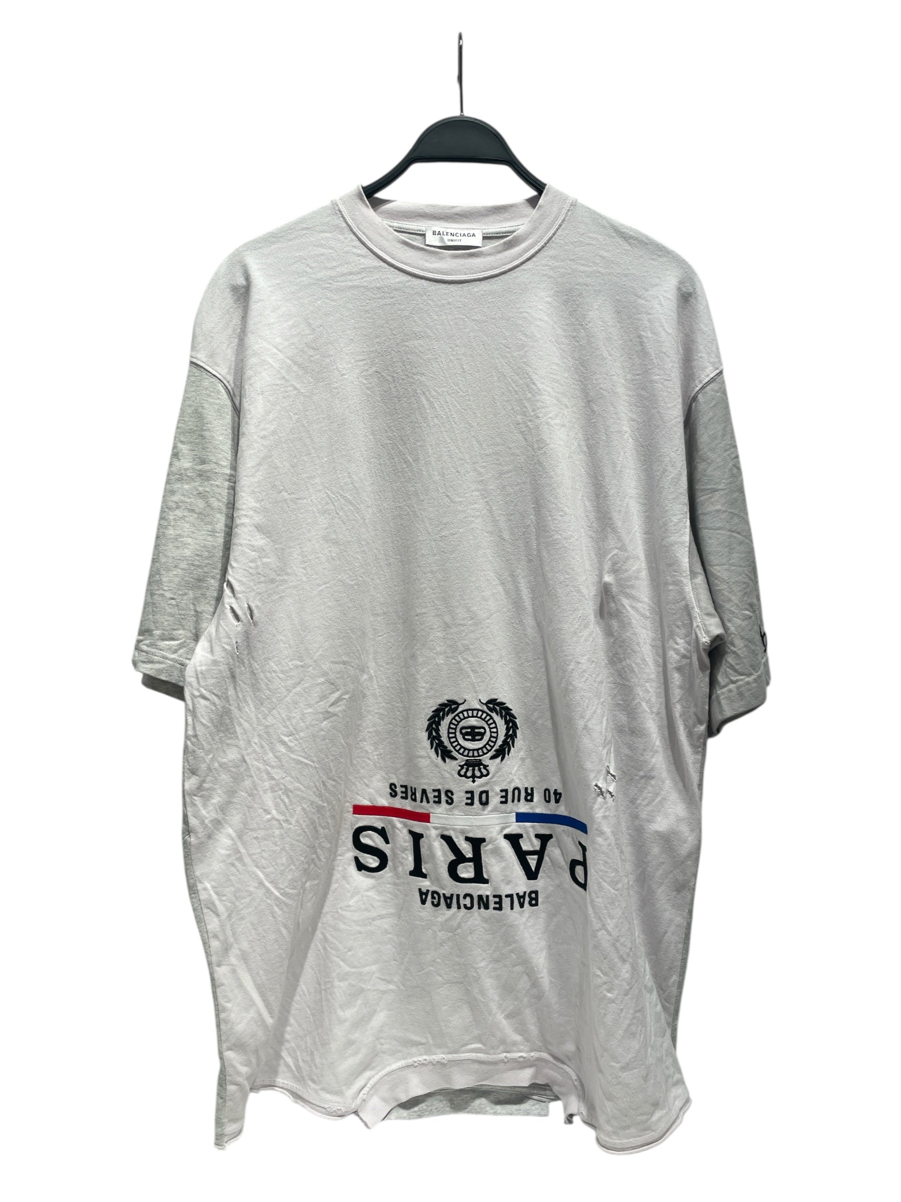 BALENCIAGA/T-Shirt/4/Cotton/MLT/All Over Print/upside down paris shirt view 1