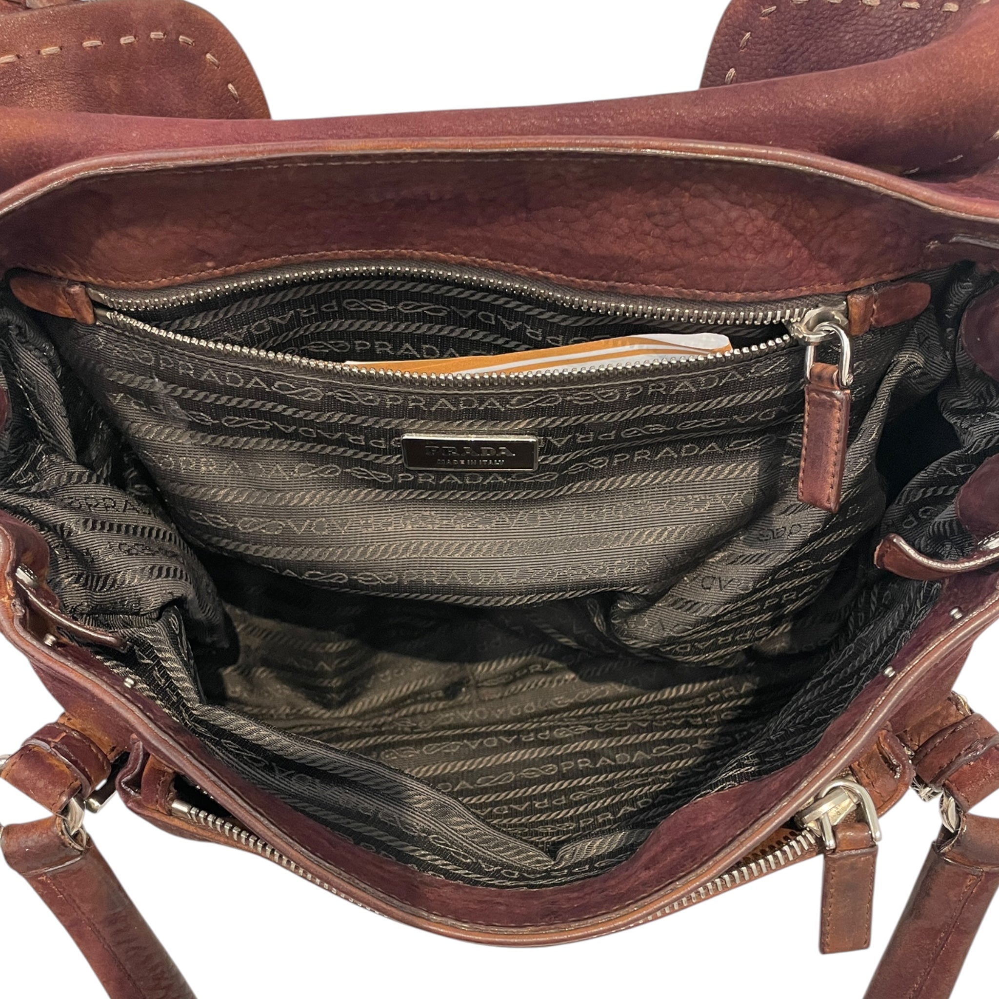 PRADA/Hand Bag/Leather/BRD/VItello Daino view 4