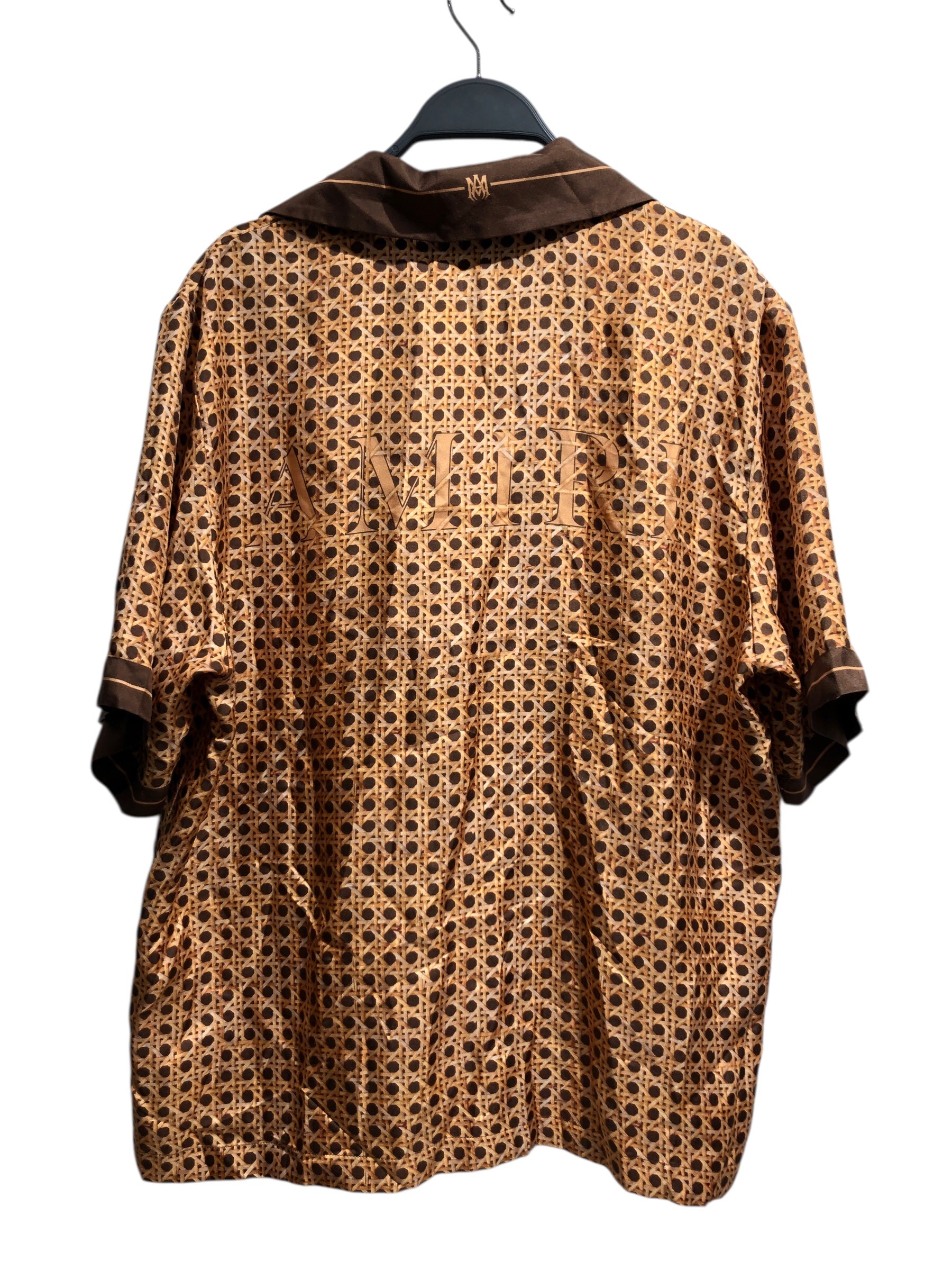 AMIRI/SS Shirt/M/Silk/BEG/All Over Print/AOP Wicker deisgn view 2
