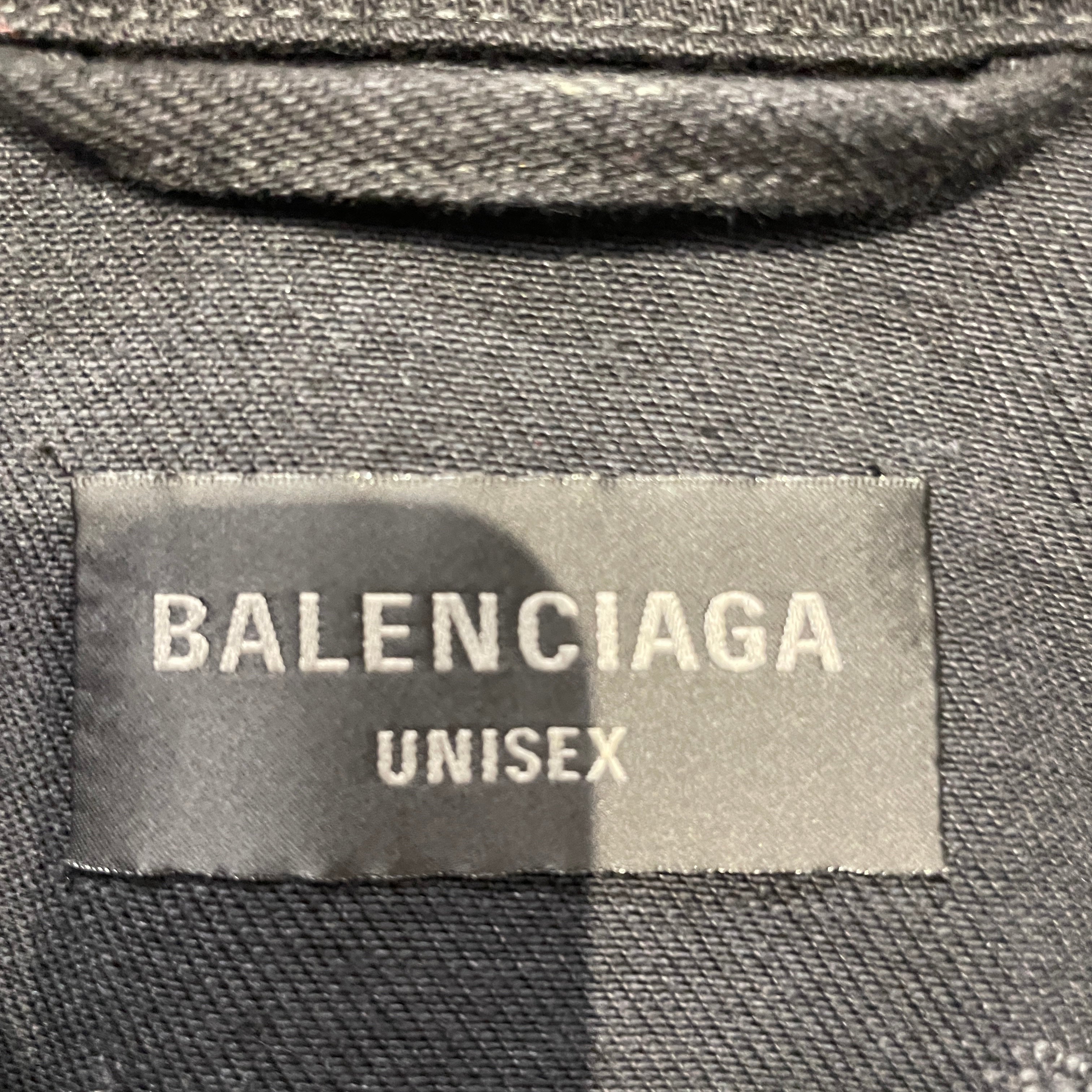 BALENCIAGA/Denim Jkt/4/Cotton/BLK/23 MUDSHOW DISTRESSED JKT view 3