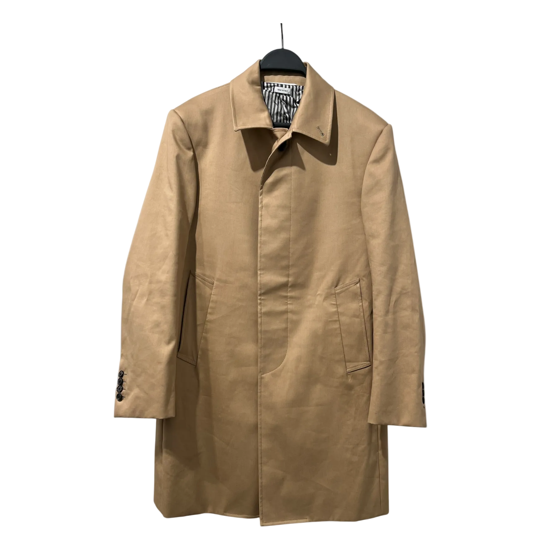 THOM BROWNE. NEW YORK/Tailored Jkt/2/Cotton/BEG/BAL COLLAR OVERCOAT MACKINTOSH view 1