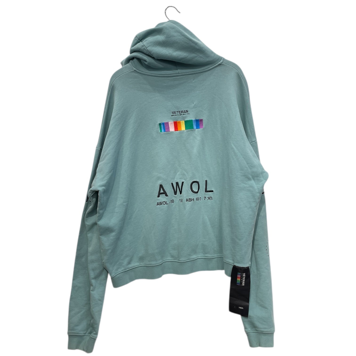 HOOD BY AIR./Hoodie/M/Cotton/BLU/TEAL AWOL VETERAN HOODIE view 2