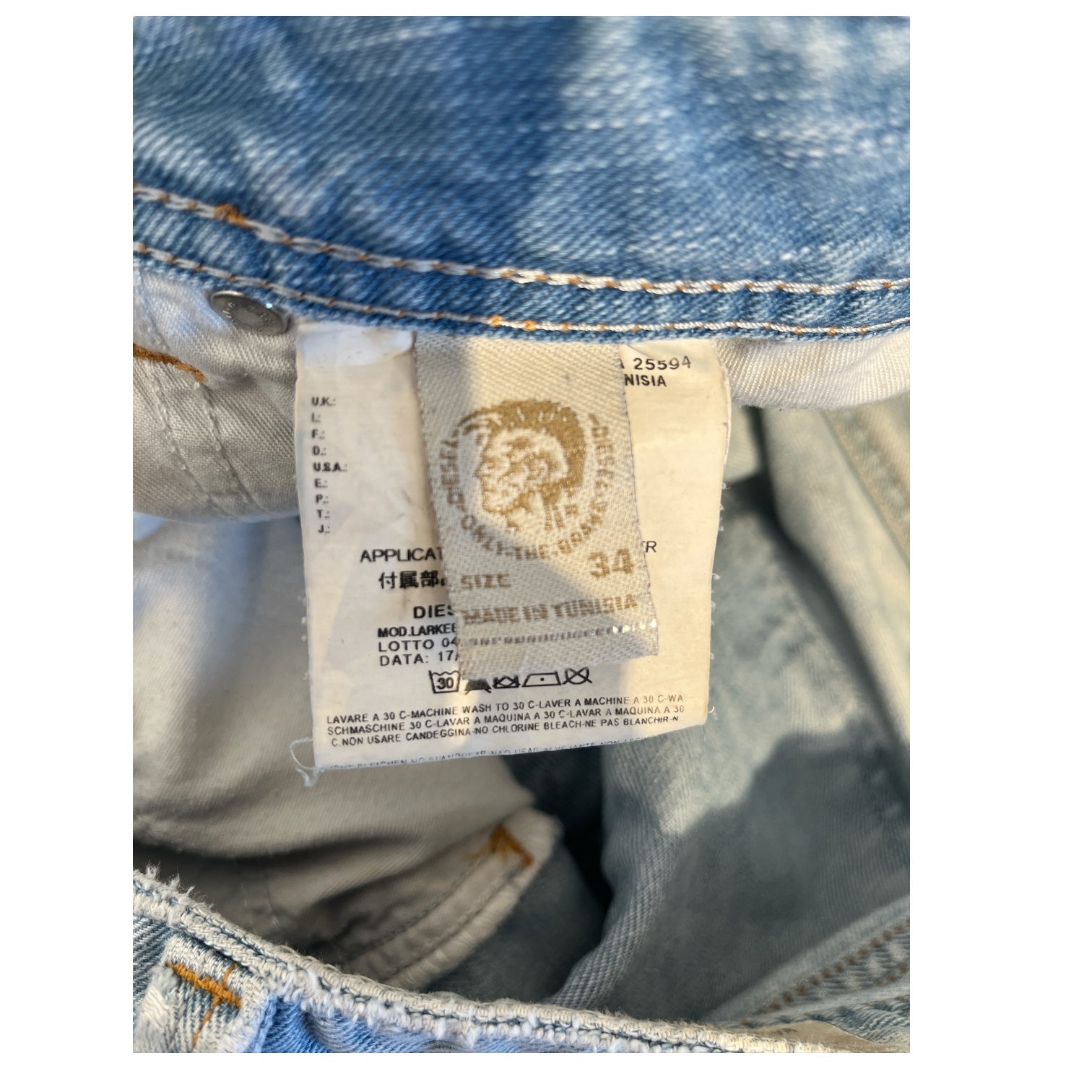 DIESEL/Straight Pants/34/Denim/BLU/LIGHTWASH view 4