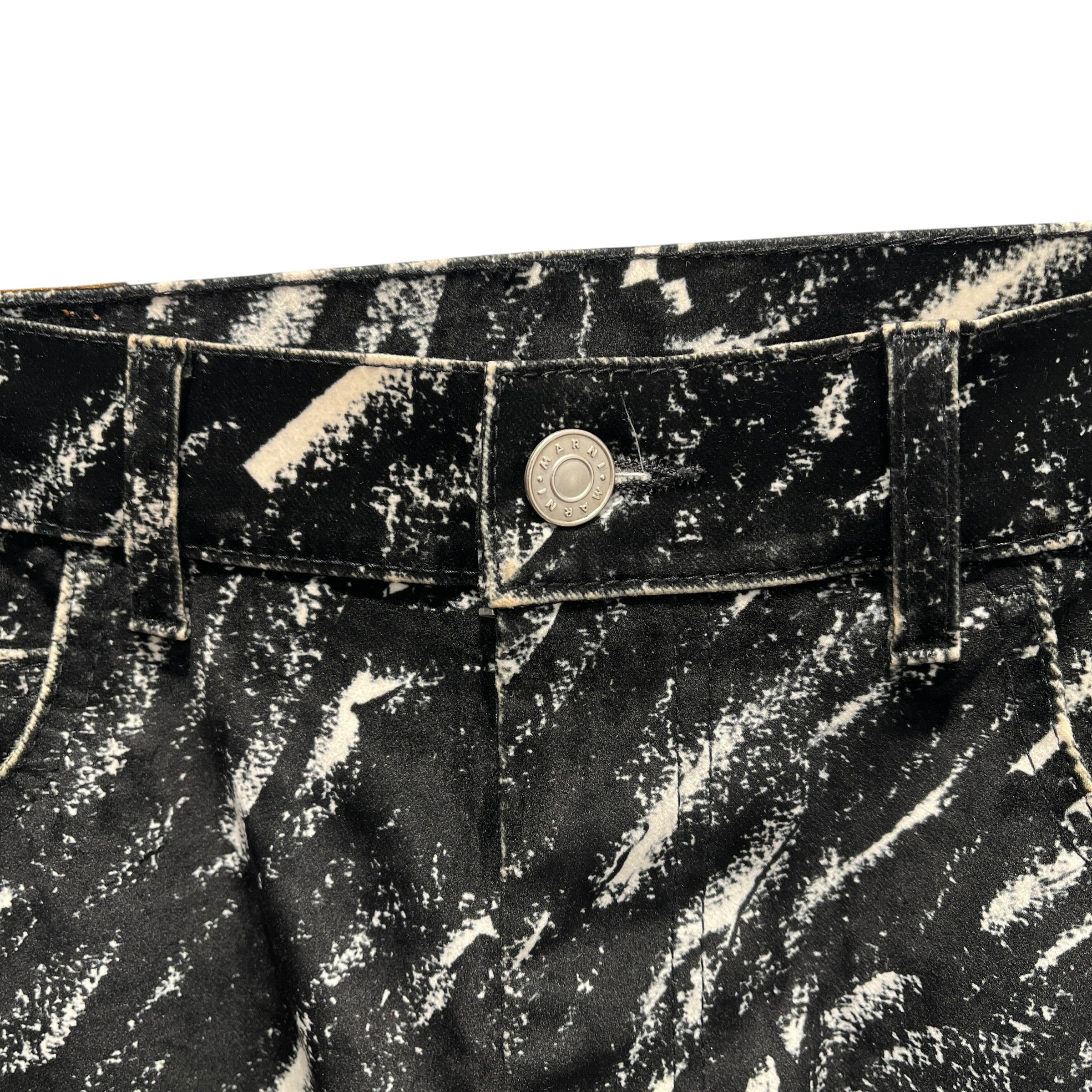 MARNI/Pants/31/BLK/All Over Print/velvet-like crayon pattern view 13