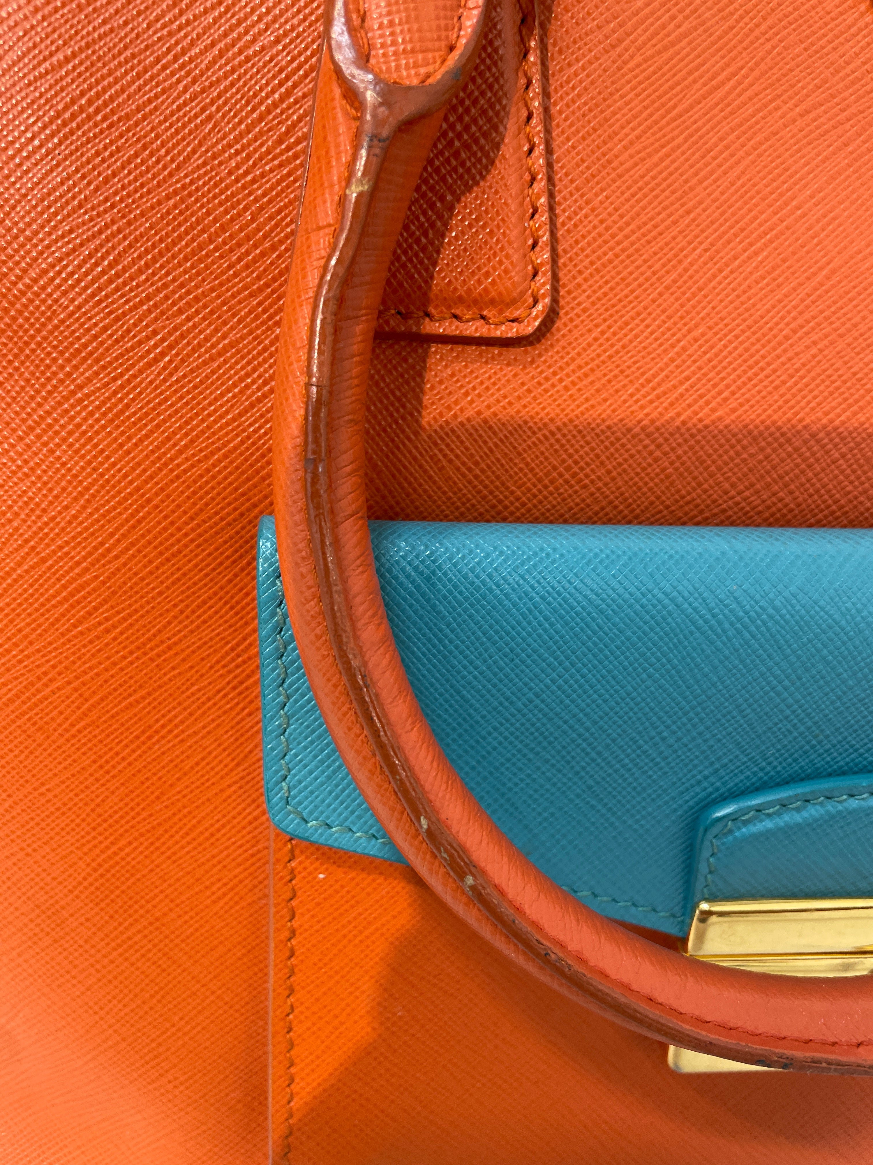 PRADA/Bag/Leather/Orange/BN2674 bicolor lux saffiano view 7