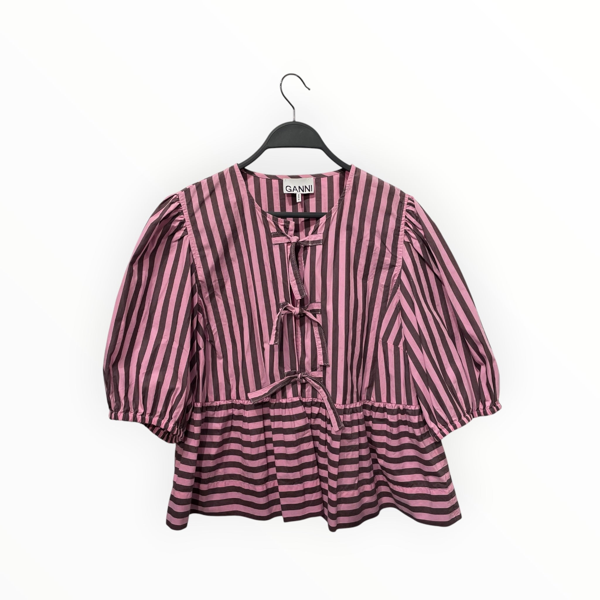 GANNI/Blouse/40/Stripe/Cotton/PNK/ view 1