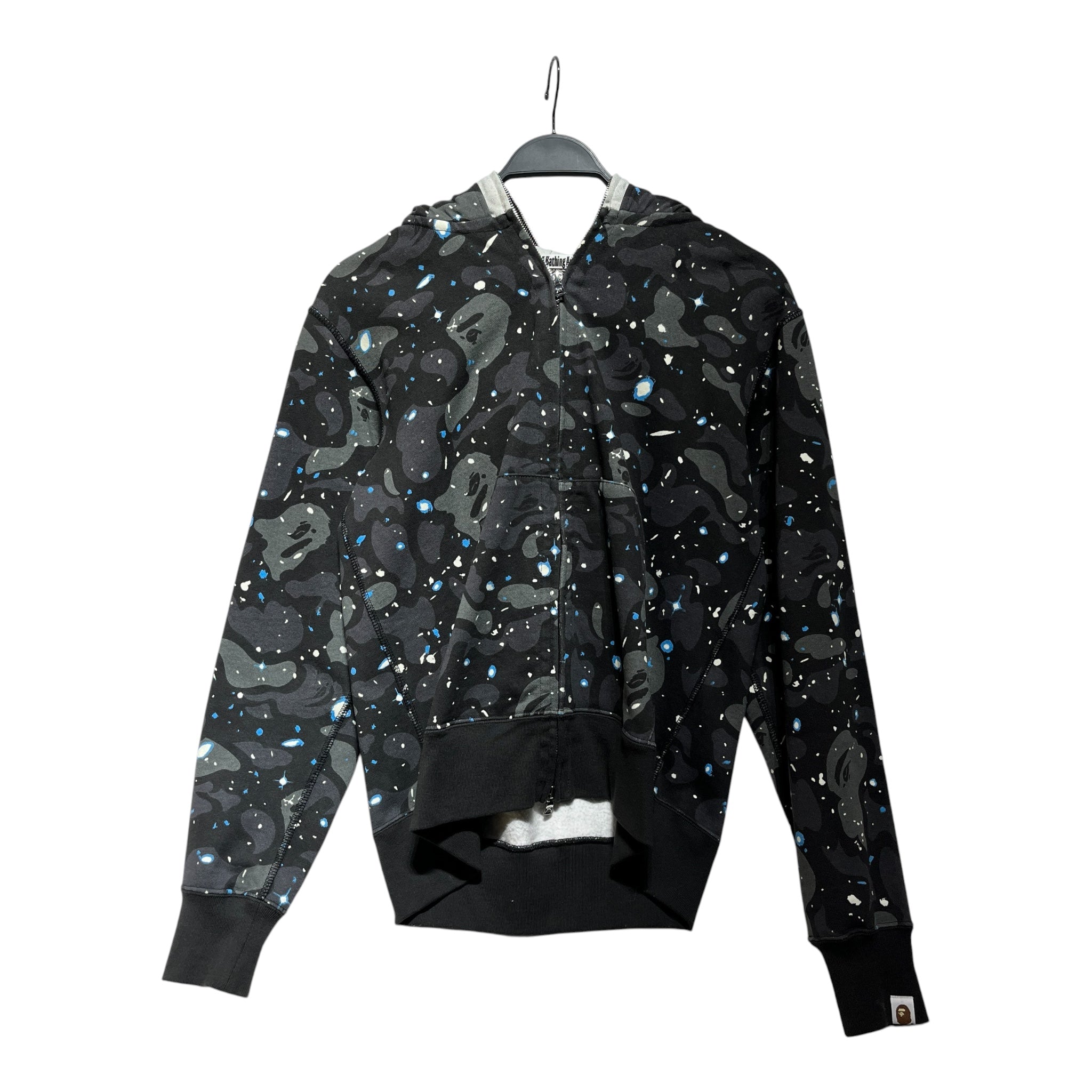 A BATHING APE/Hoodie/M/All Over Print/Cotton/BLK/DOUBLE LAYER SHARK view 1