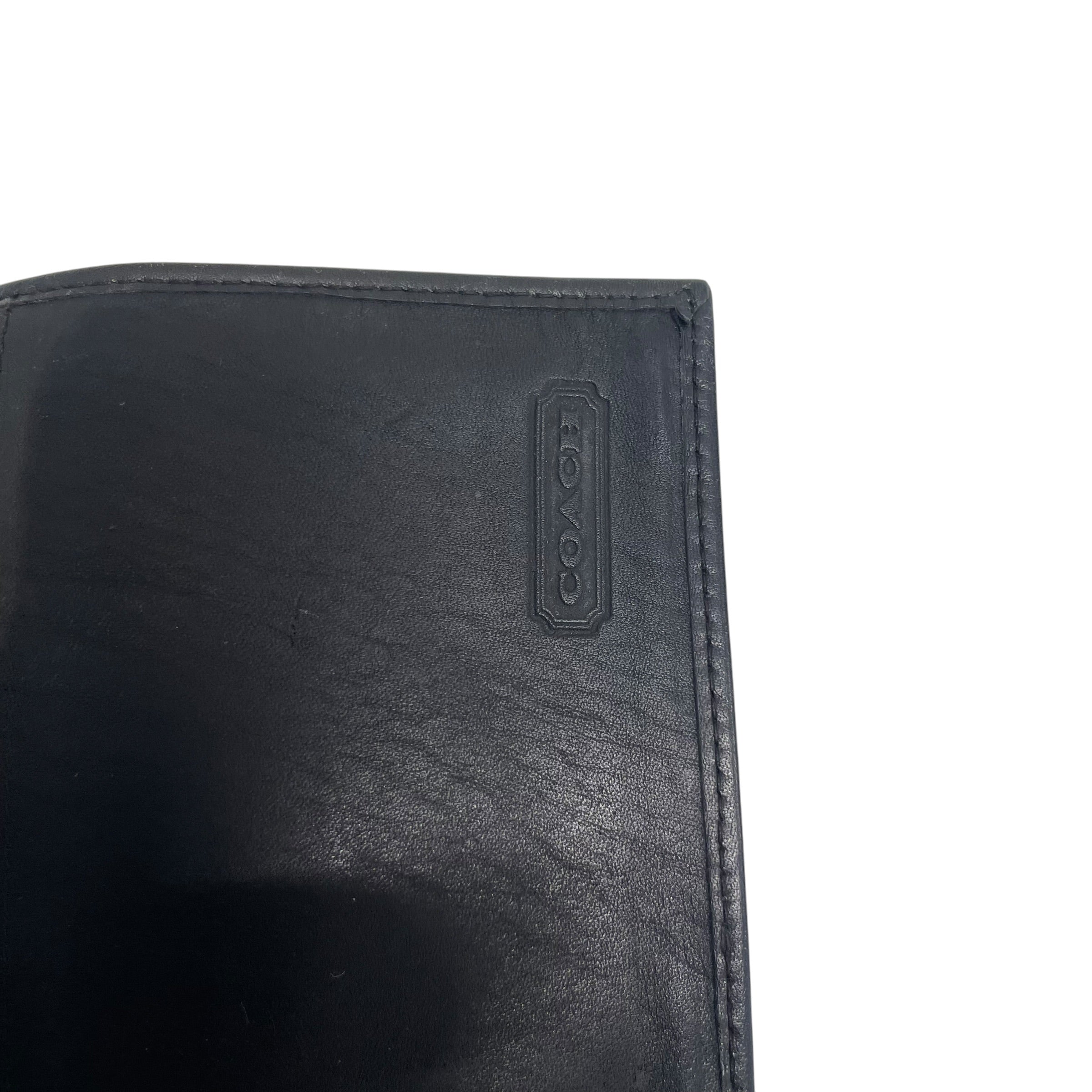 COACH/Coin Wallet/Leather/BLK/L's/gld hard/2 zippers/blk inside view 4