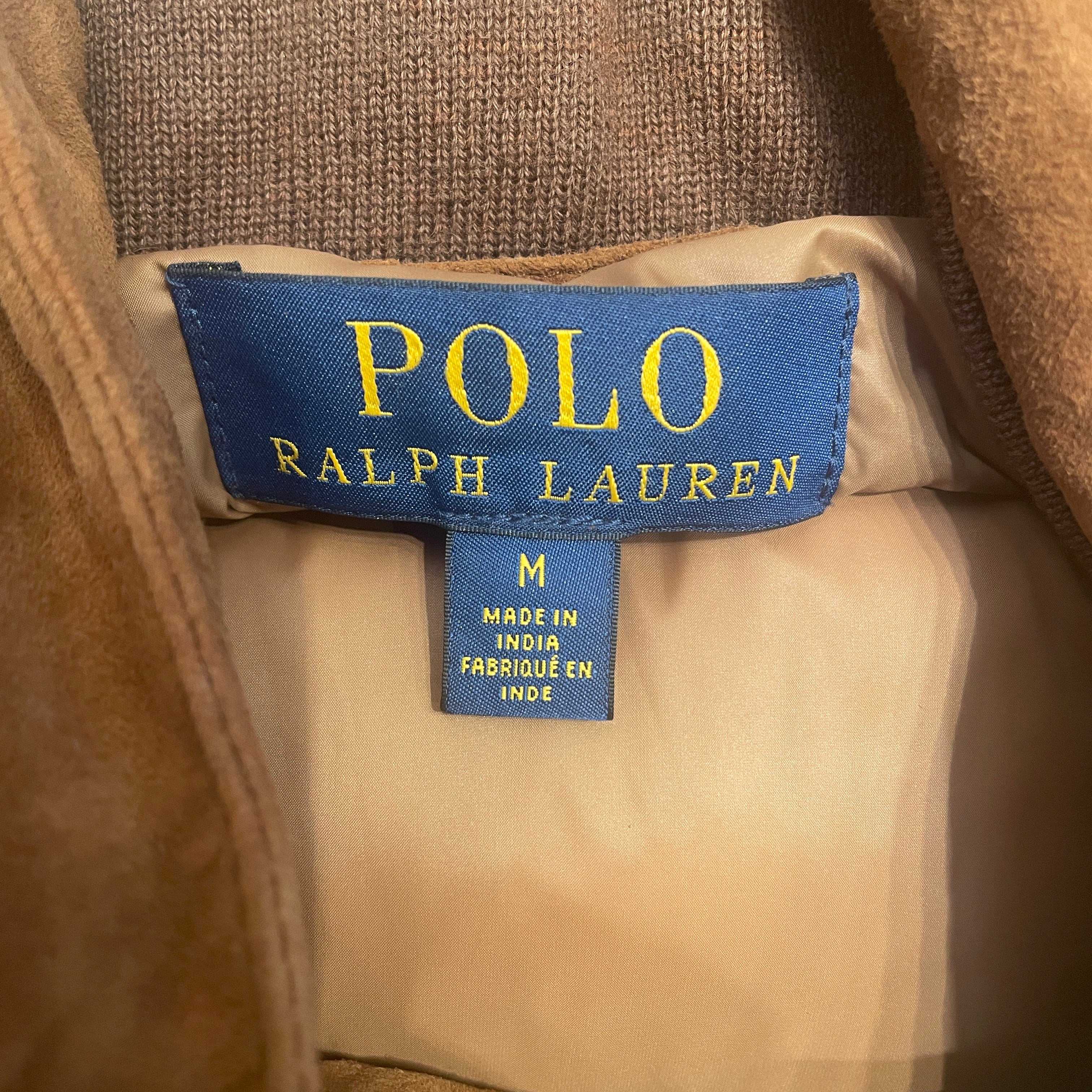 POLO RALPH LAUREN/Puffer Vest/M/Suede/BRW/ view 3