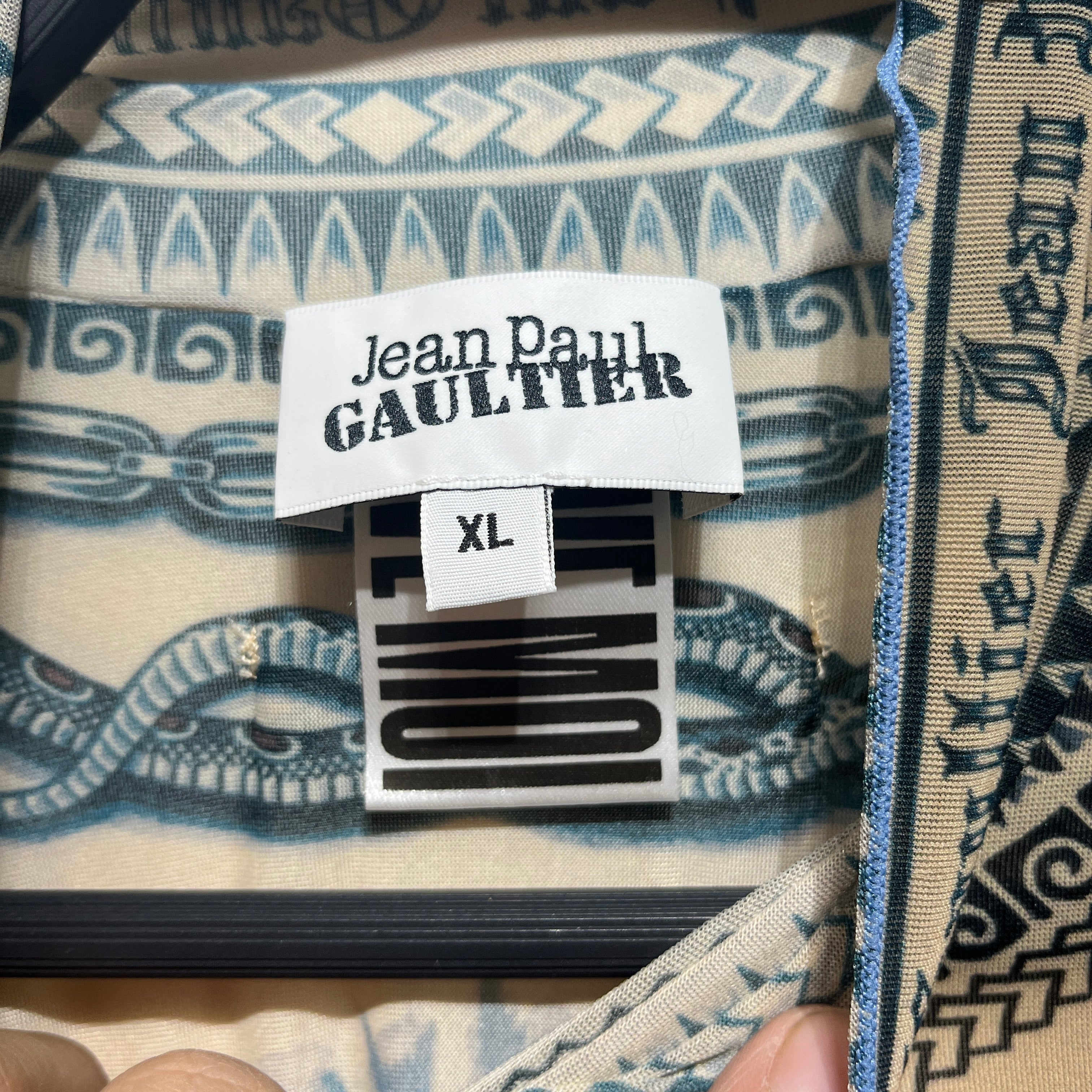 Jean Paul Gaultier/LS T-Shirt/XL/All Over Print/MLT/High Neck/Tattoo Mesh view 3