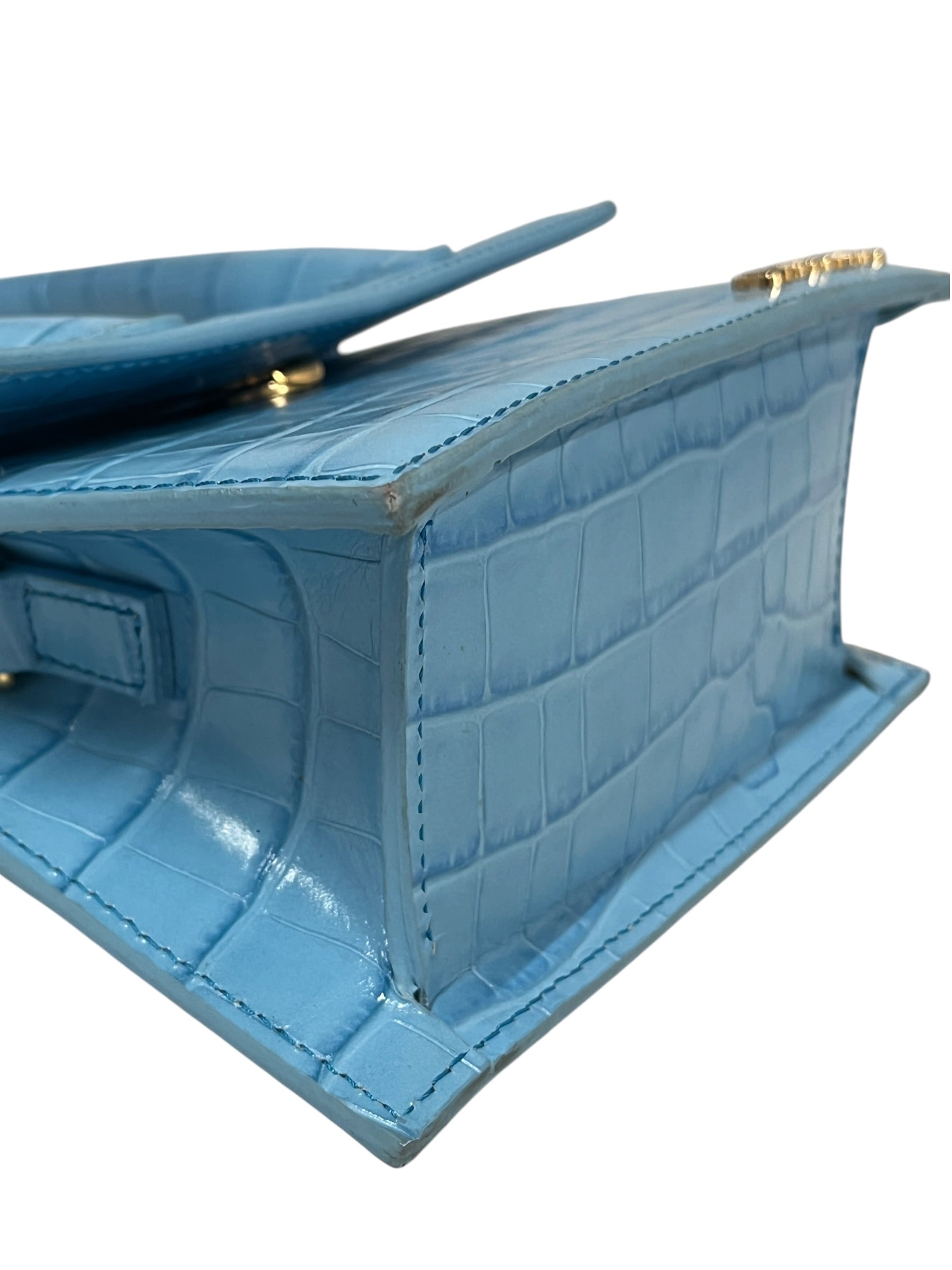 JACQUEMUS/Hand Bag/Leather/BLU/Le Chiquito CrocEmbossed view 6
