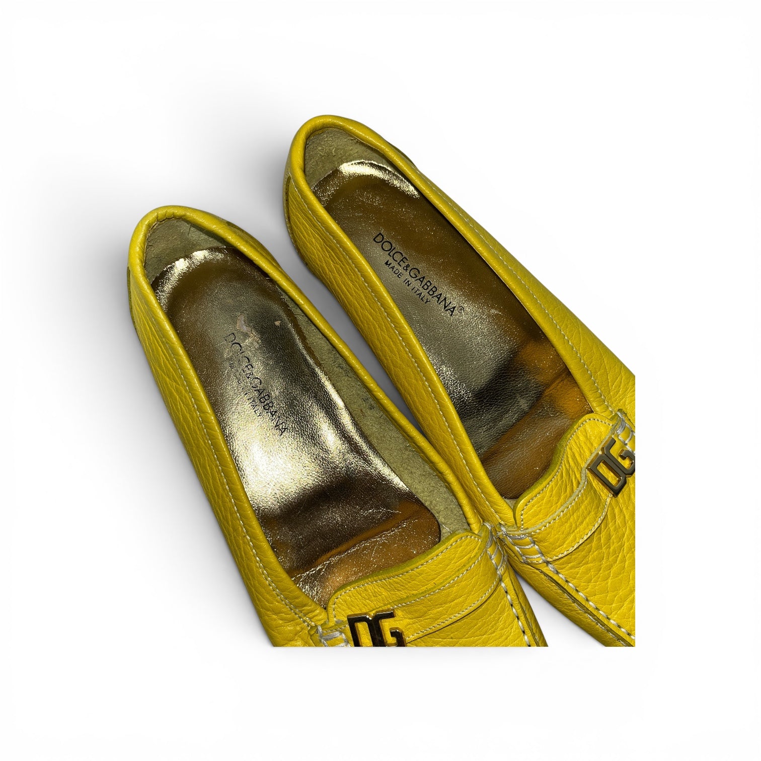 DOLCE&GABBANA/Loafers/US 7.5/Leather/YEL/DG BUCKLE view 3