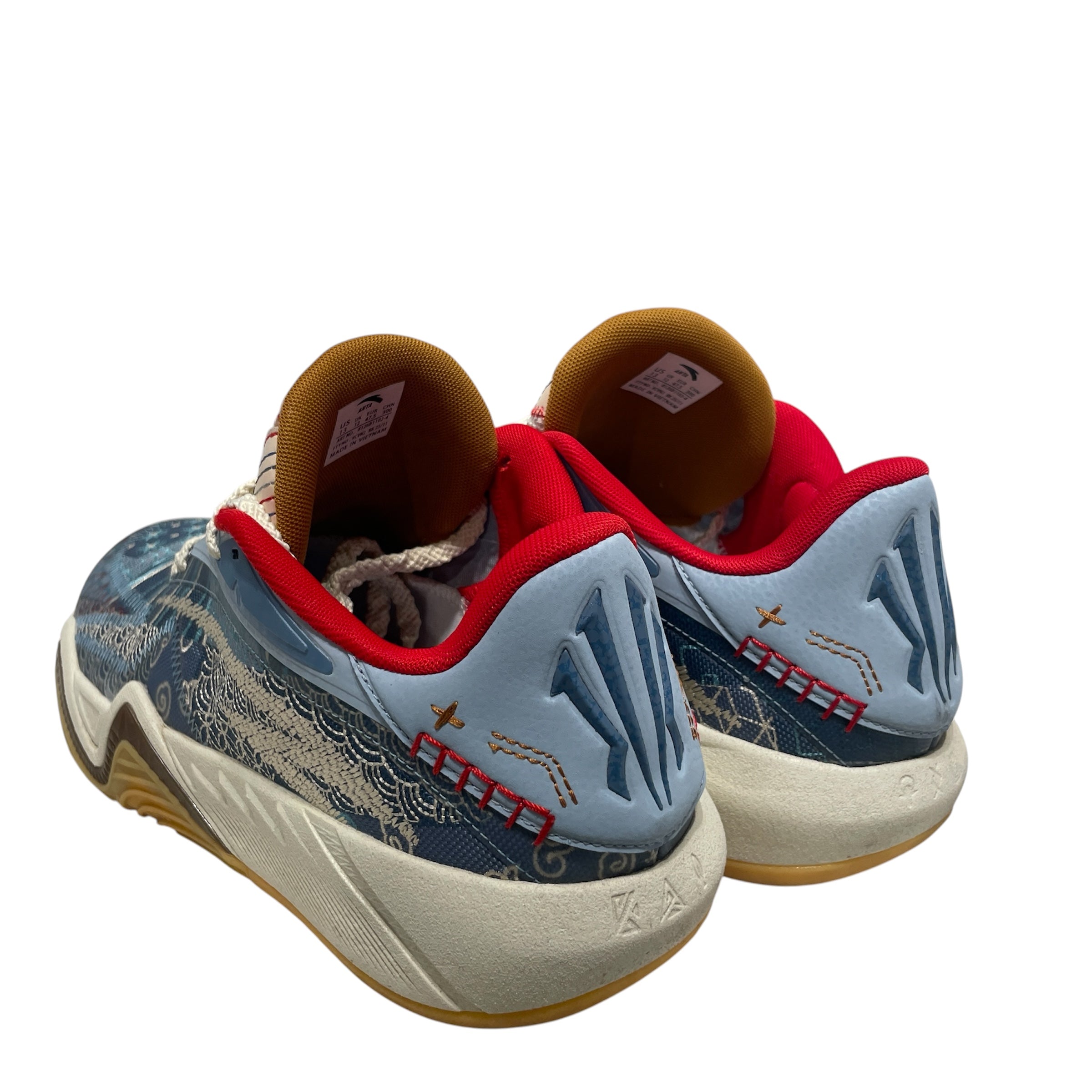ANTA/Politics/Low-Sneakers/US 13/Cotton/BLU/kai 3 pathwork view 2