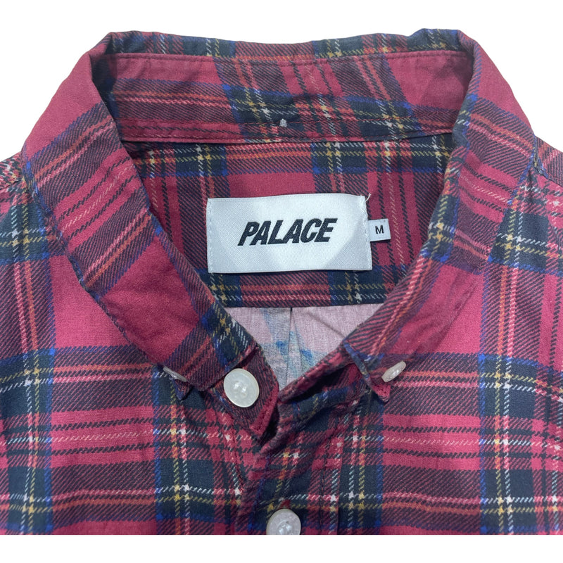 PALACE/LS Shirt/M/Cotton/RED/Plaid/