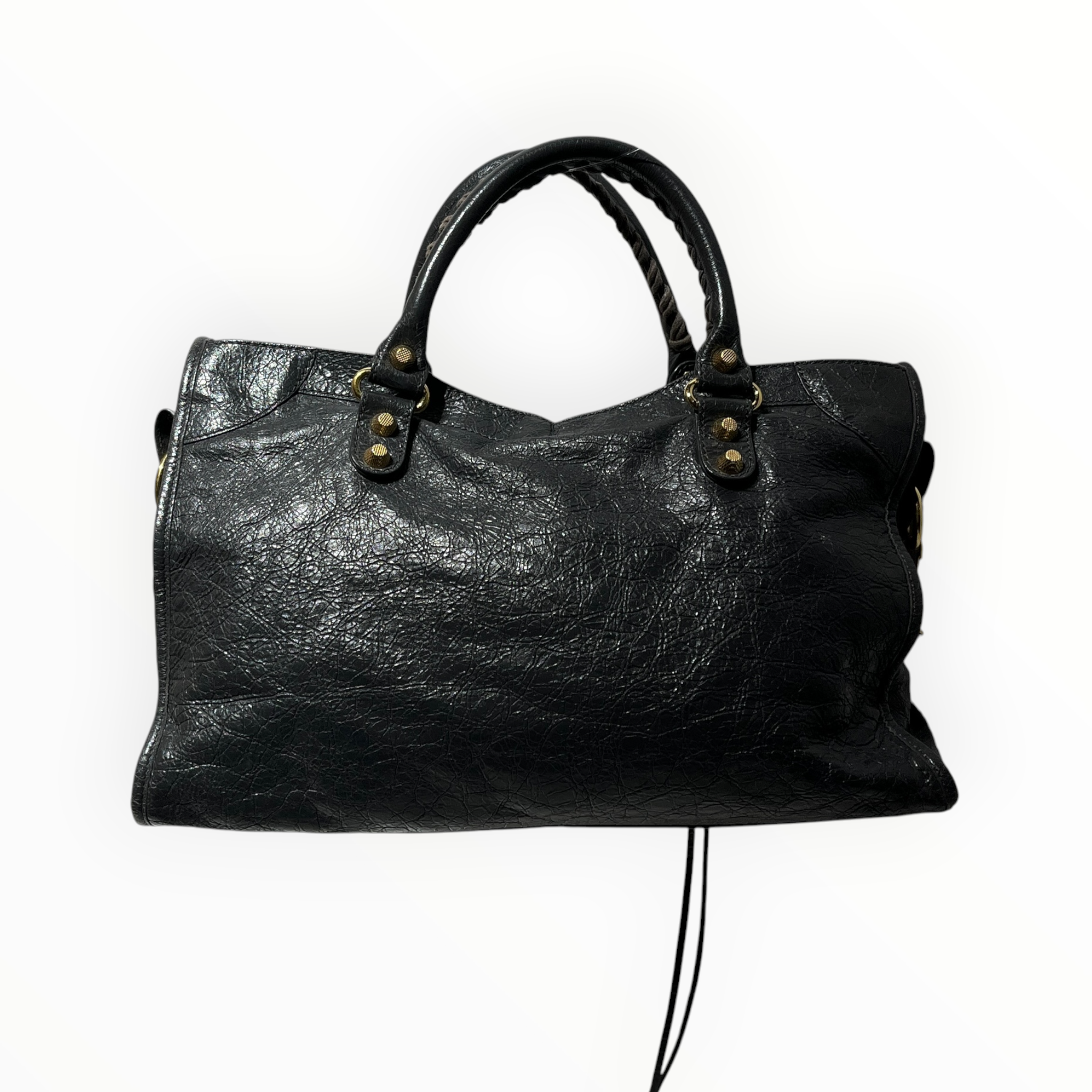 BALENCIAGA/Bag/Leather/BLK/GLD HARDWARE CITY view 2