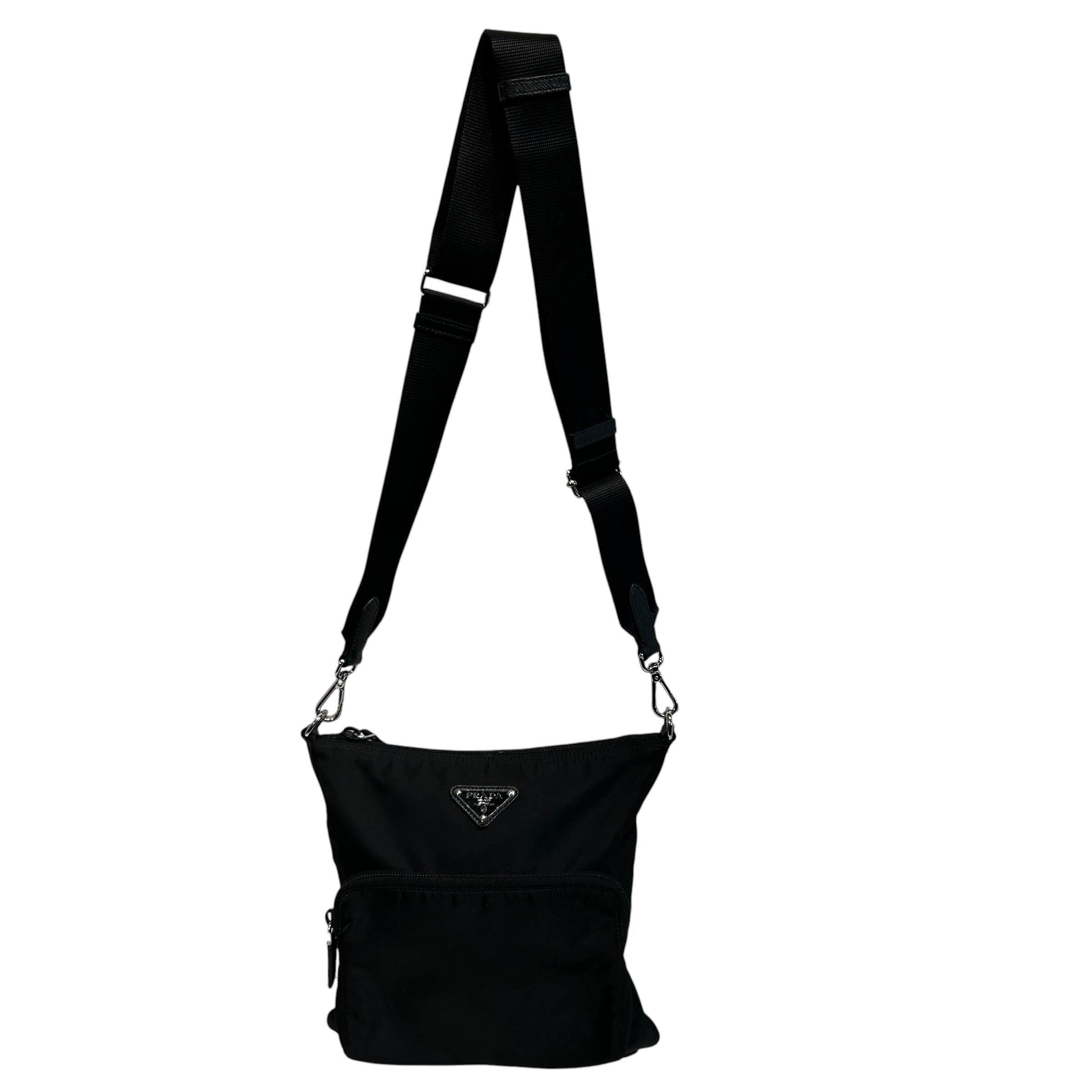 PRADA/Cross Body Bag/Nylon/BLK/TESSUTO SLING view 1