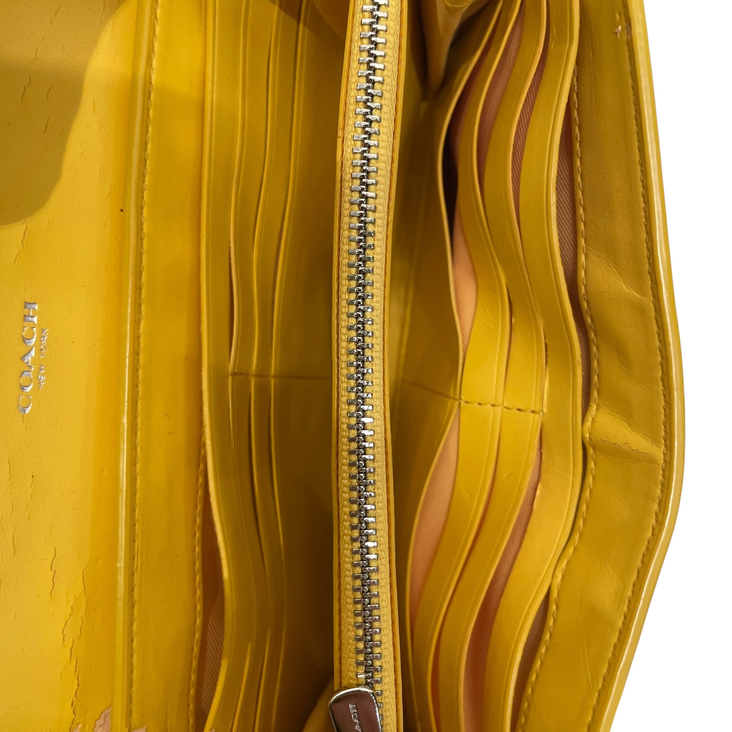 COACH/Long Wallet/Leather/YEL/L's/ view 4