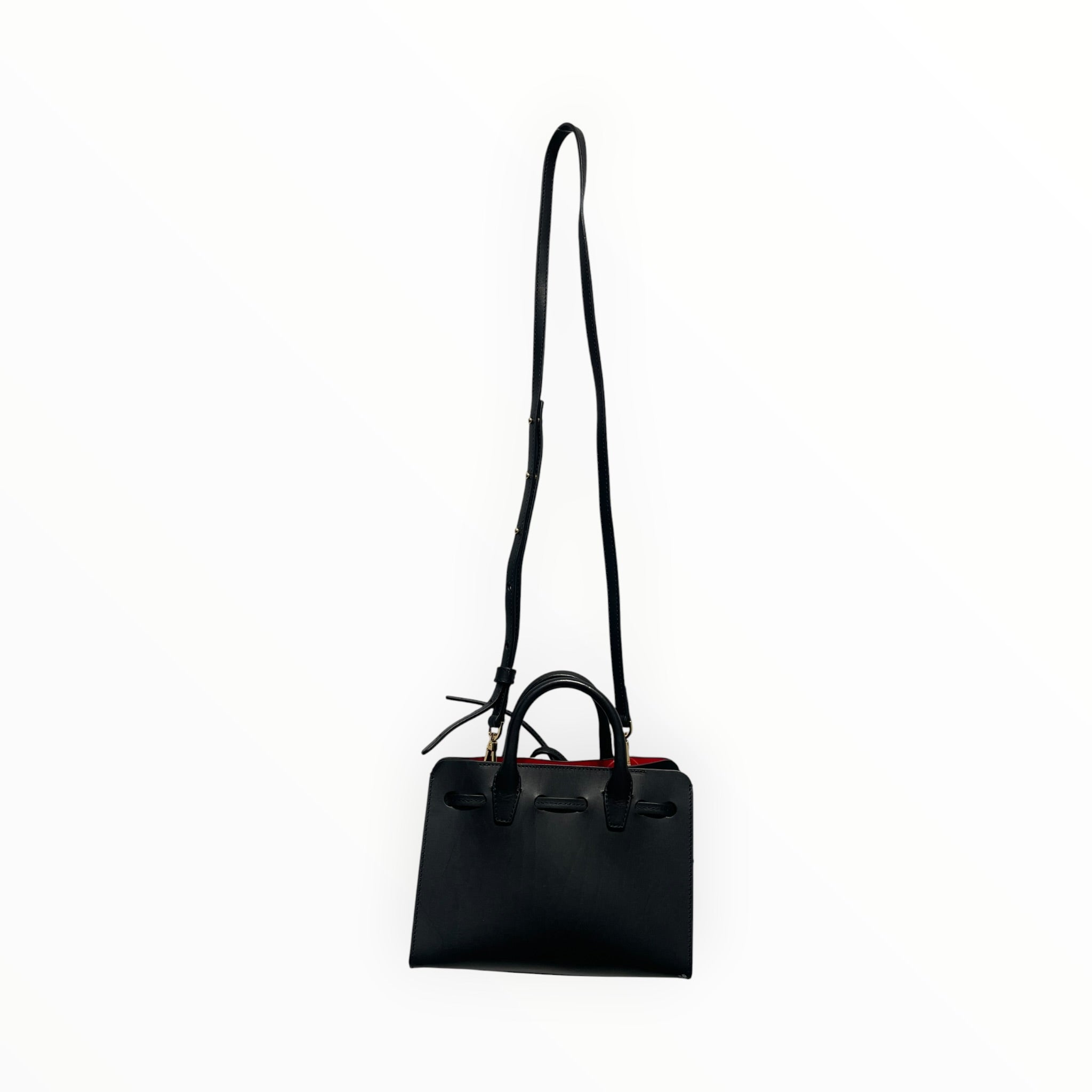 Mansur Gavriel/Cross Body Bag/Leather/BLK/front leather tie view 2