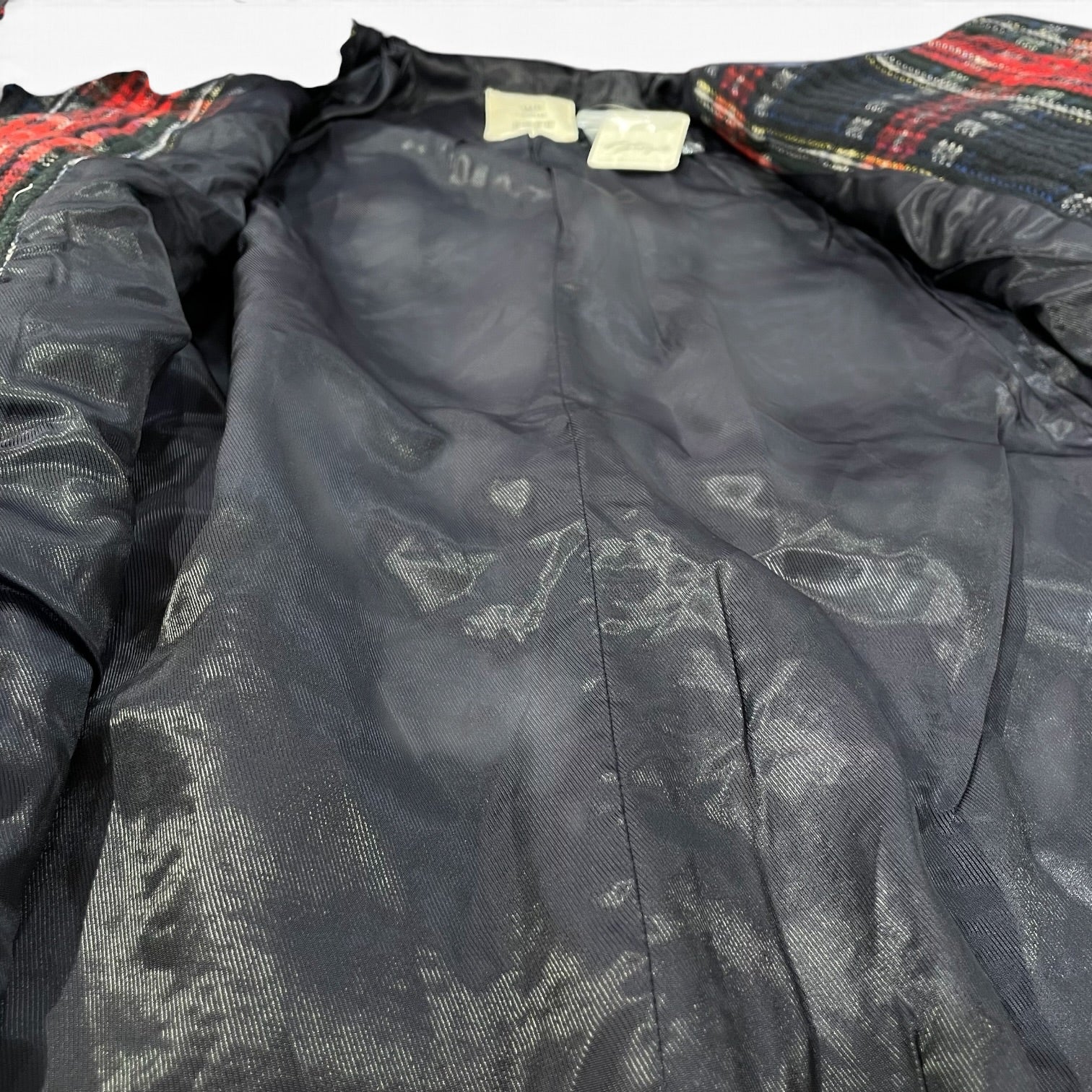 WE THE FREE/Trench Coat/S/Plaid/Polyester/NVY/We The Free Napoleon Buttons view 7