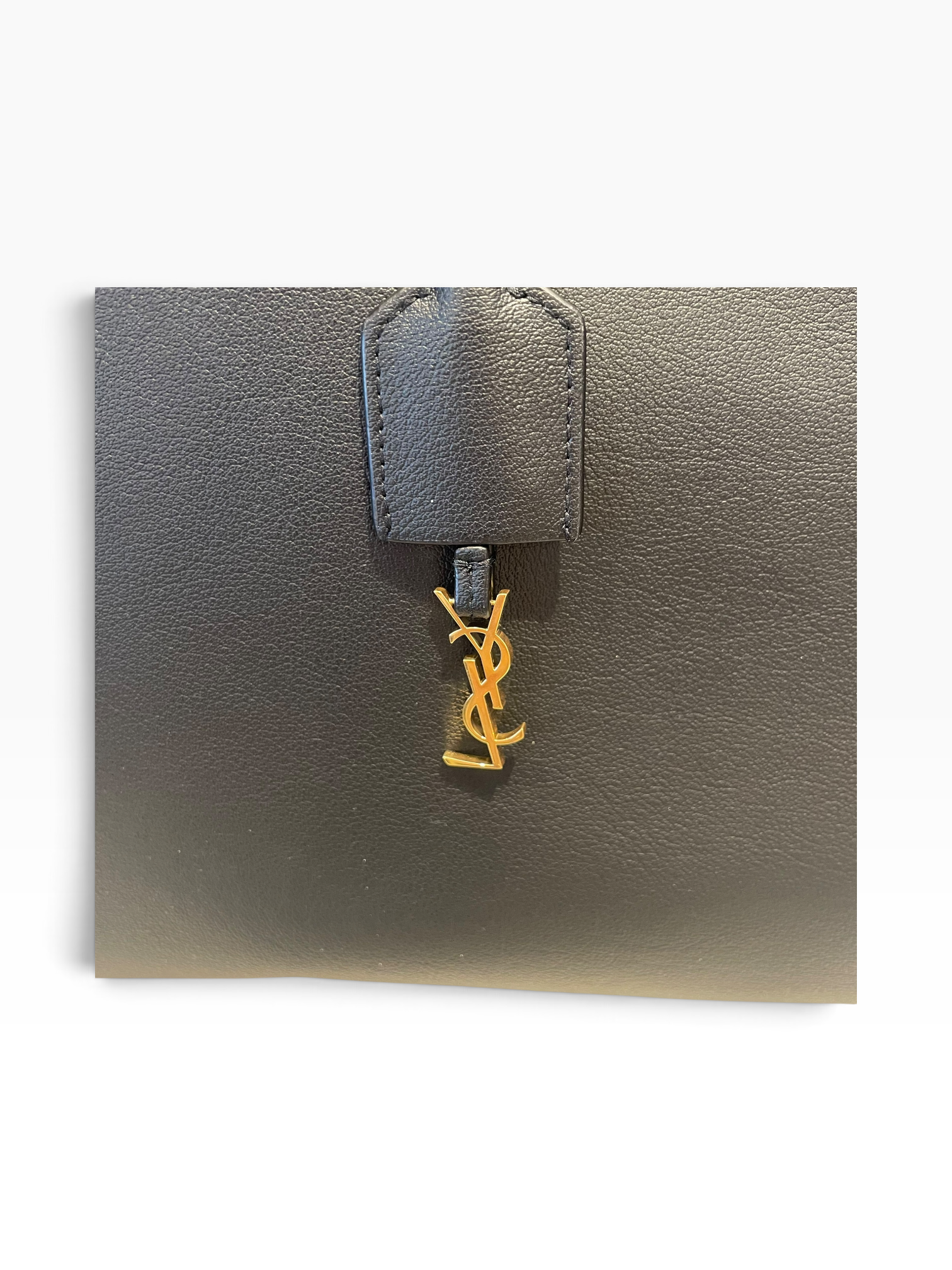 SAINT LAURENT/Tote Bag/Leather/BLK/Shopping Tote view 7