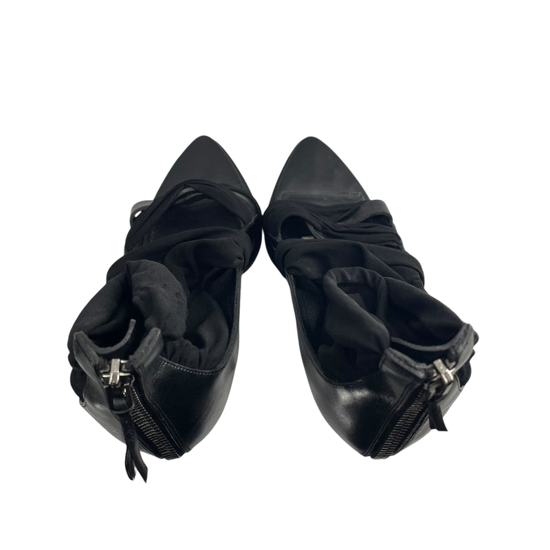 GIVENCHY/Heels/EU 39.5/Leather/BLK/CLOTH DRAPING