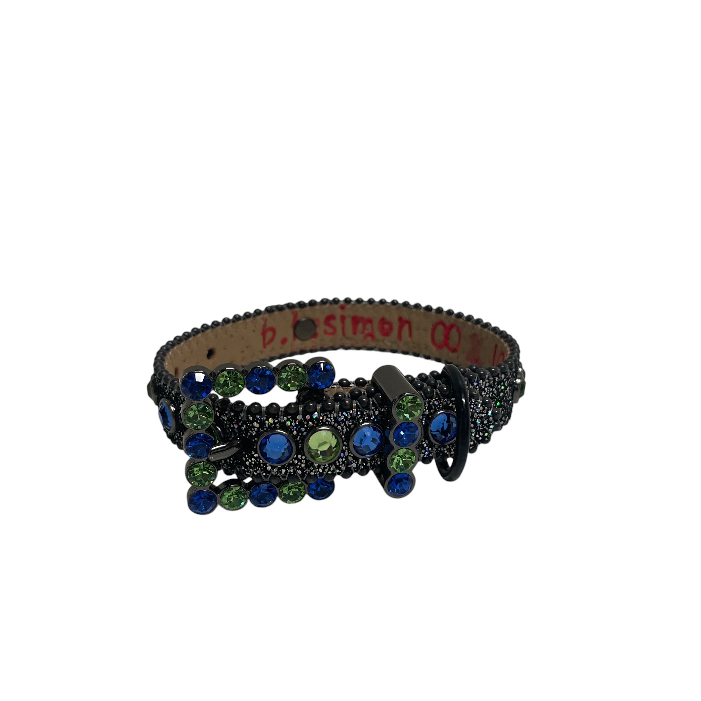 b.b.simon/Necklace/Rhinestone/GRY/M's/BLUE GRN GEM COLLAR view 1