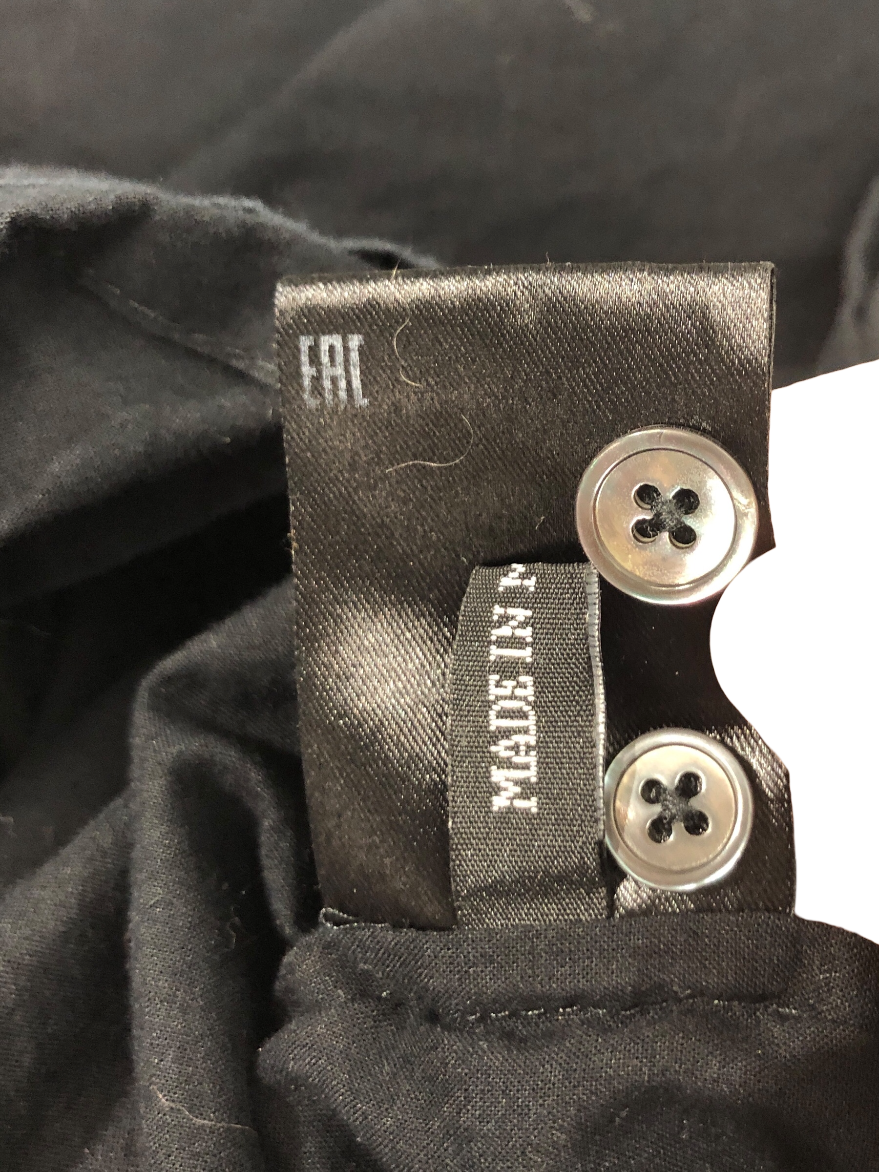 ANN DEMEULEMEESTER/LS Shirt/M/Cotton/BLK/long af button up view 5