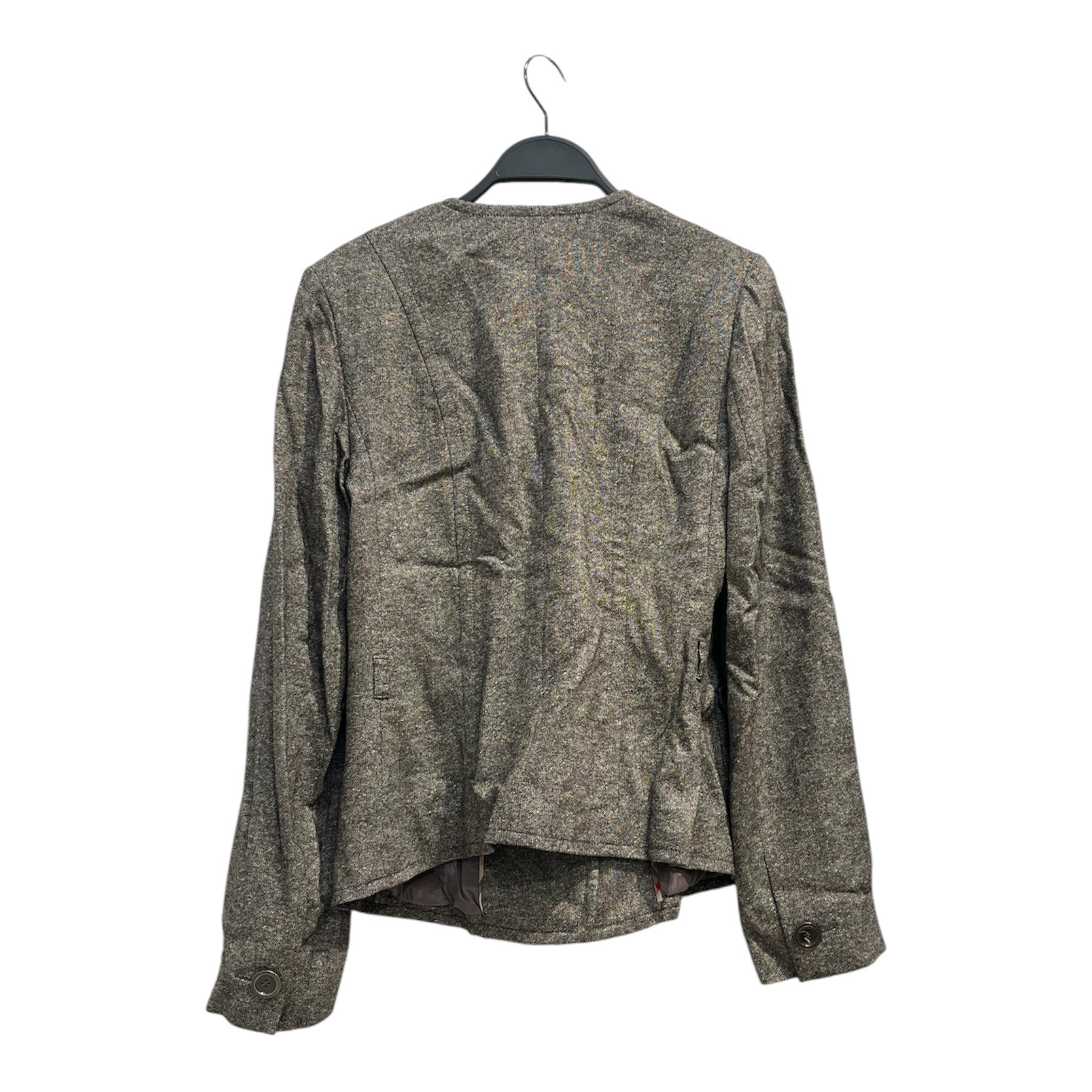 BURBERRY LONDON/Tailored Jkt/4/Cotton/GRY/LARGE BUTTONS, SHOULDER PADS view 2