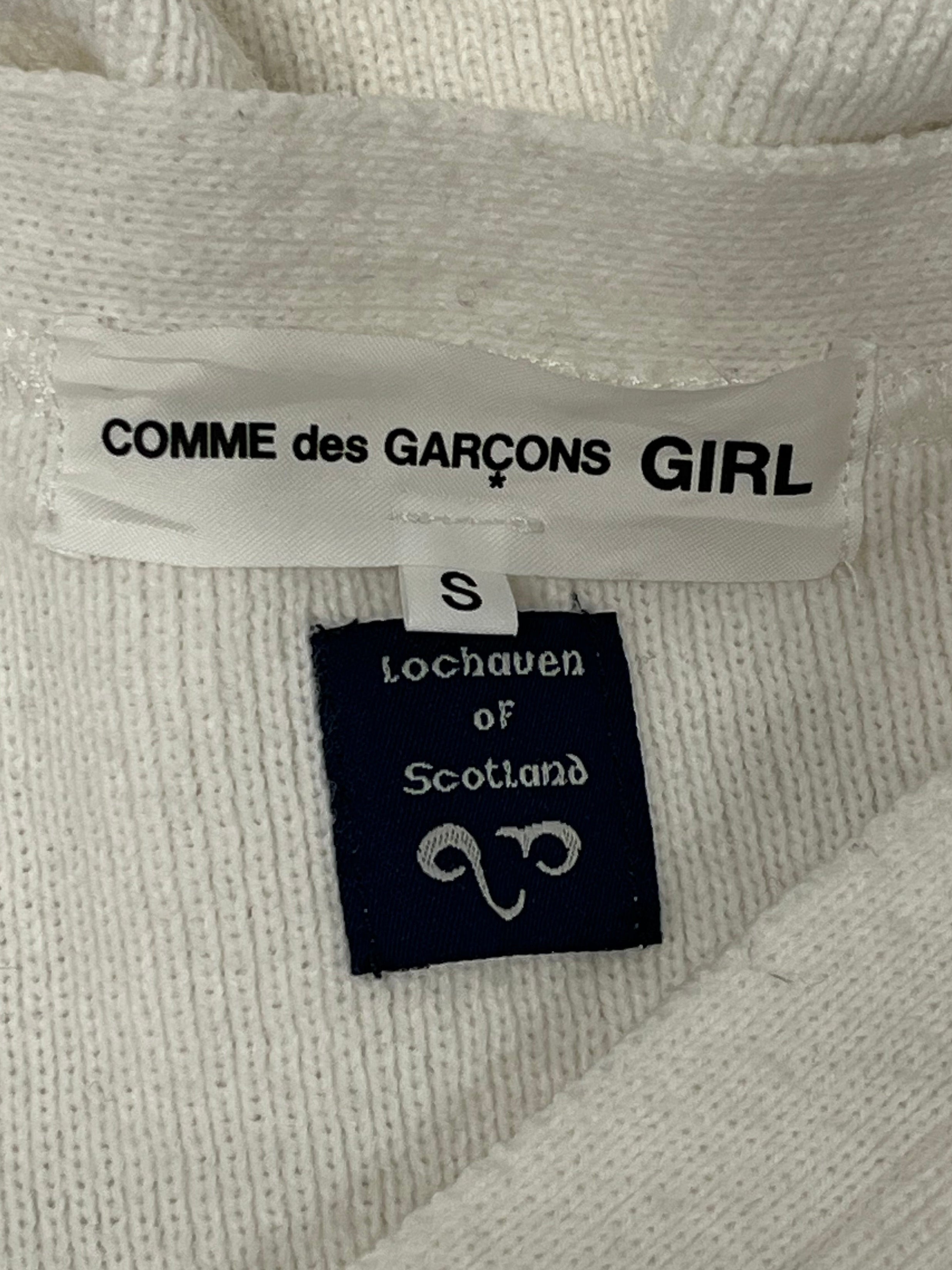 COMME des GARCONS GIRL/Cardigan/S/Wool/WHT/2021N501 PLAIN LOCHAUEN view 3