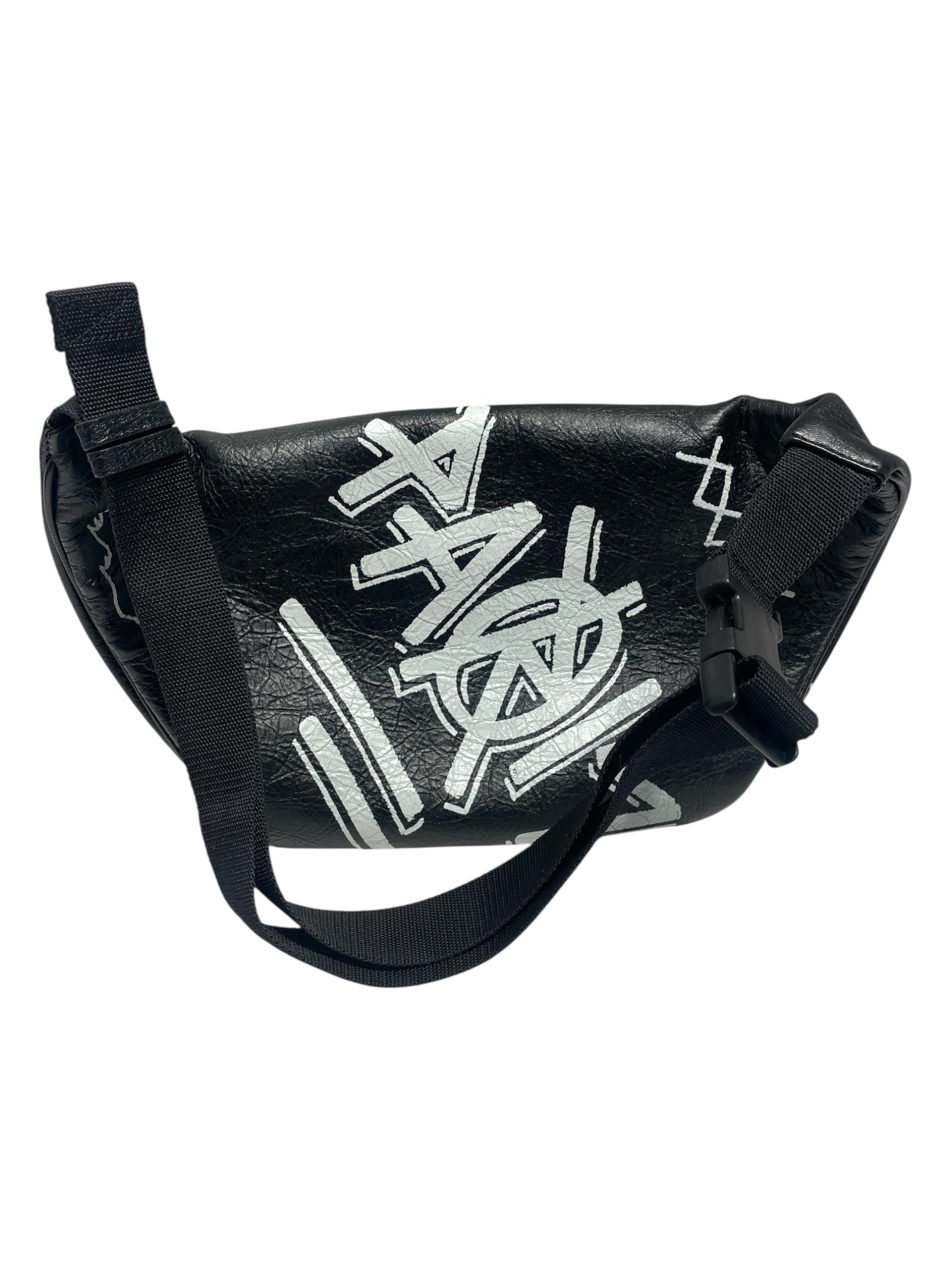 BALENCIAGA/Fanny Pack/Graphic/Leather/BLK/Graffiti Fanny Pack view 2