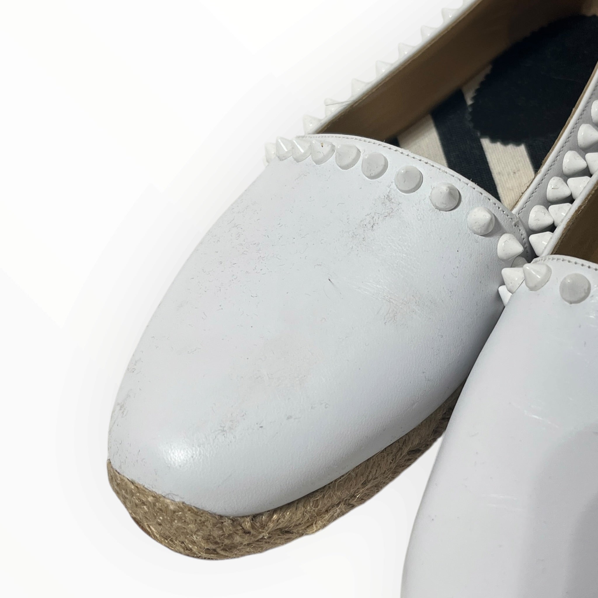 Christian Louboutin/Low-Sneakers/US 5/Leather/WHT/ESPADRILLES SLIP ON view 4