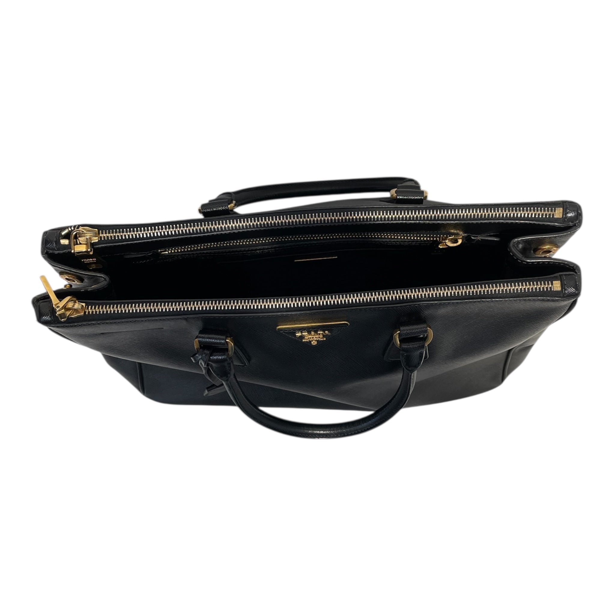 PRADA/Tote Bag/Leather/BLK/Saffiano Galleria Large Tote view 3