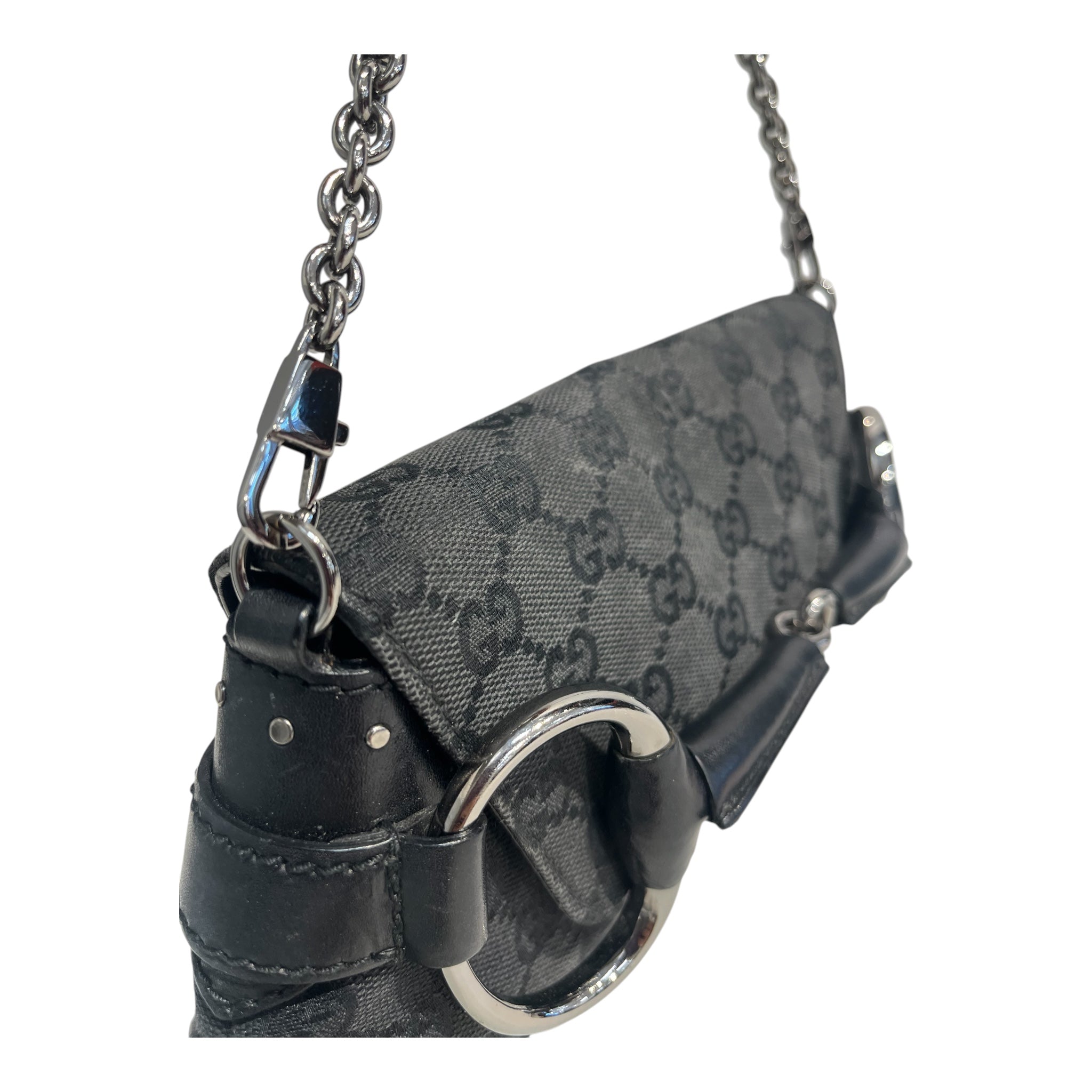GUCCI/Bag/Monogram/Cotton/BLK/TOM FORD HORSEBIT BAGUETTE view 4