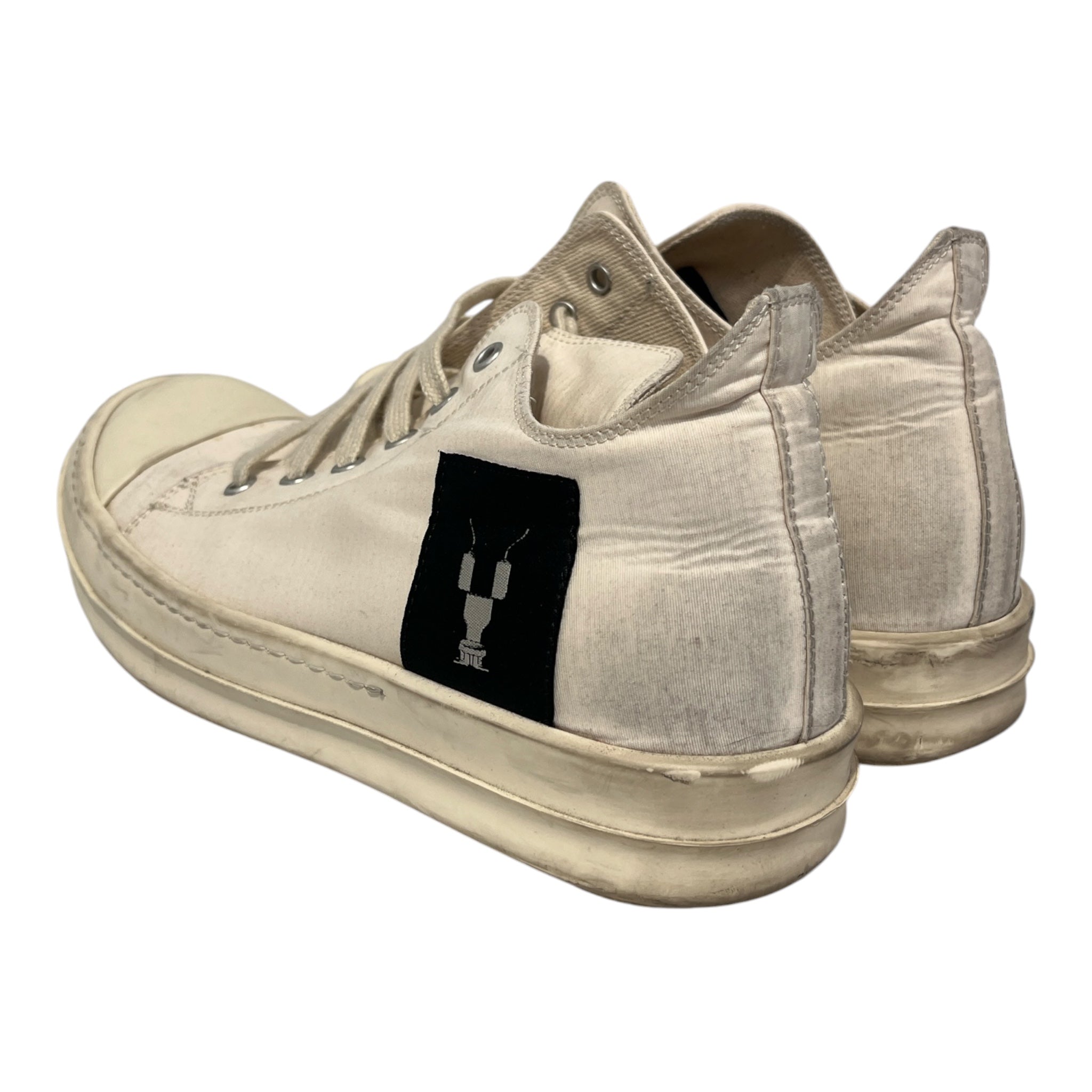 Rick Owens/Low-Sneakers/EU 40/Cotton/WHT/Ramones DRK SHDW Patch view 2