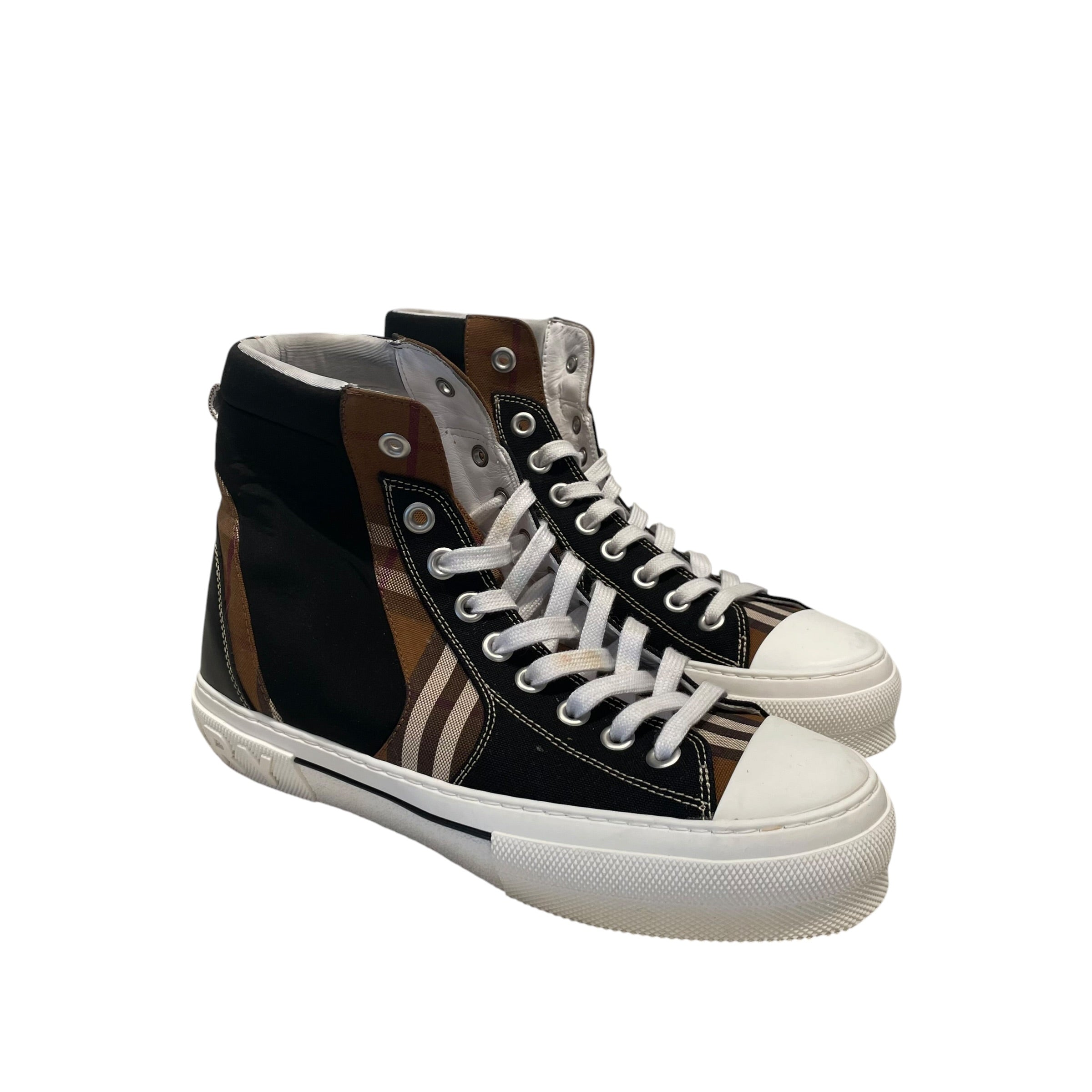 BURBERRY/Hi-Sneakers/EU 42/Plaid/Nylon/BLK/Kai Vintage Check Hi view 1