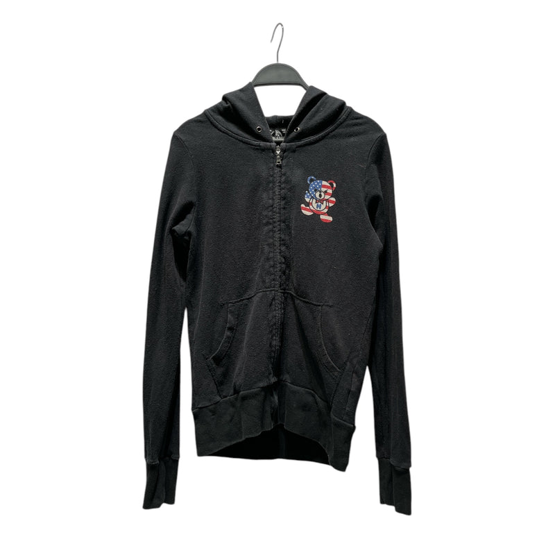 HYSTERIC GLAMOUR/Zip Up Hoodie/S/Cotton/BLK/with bear