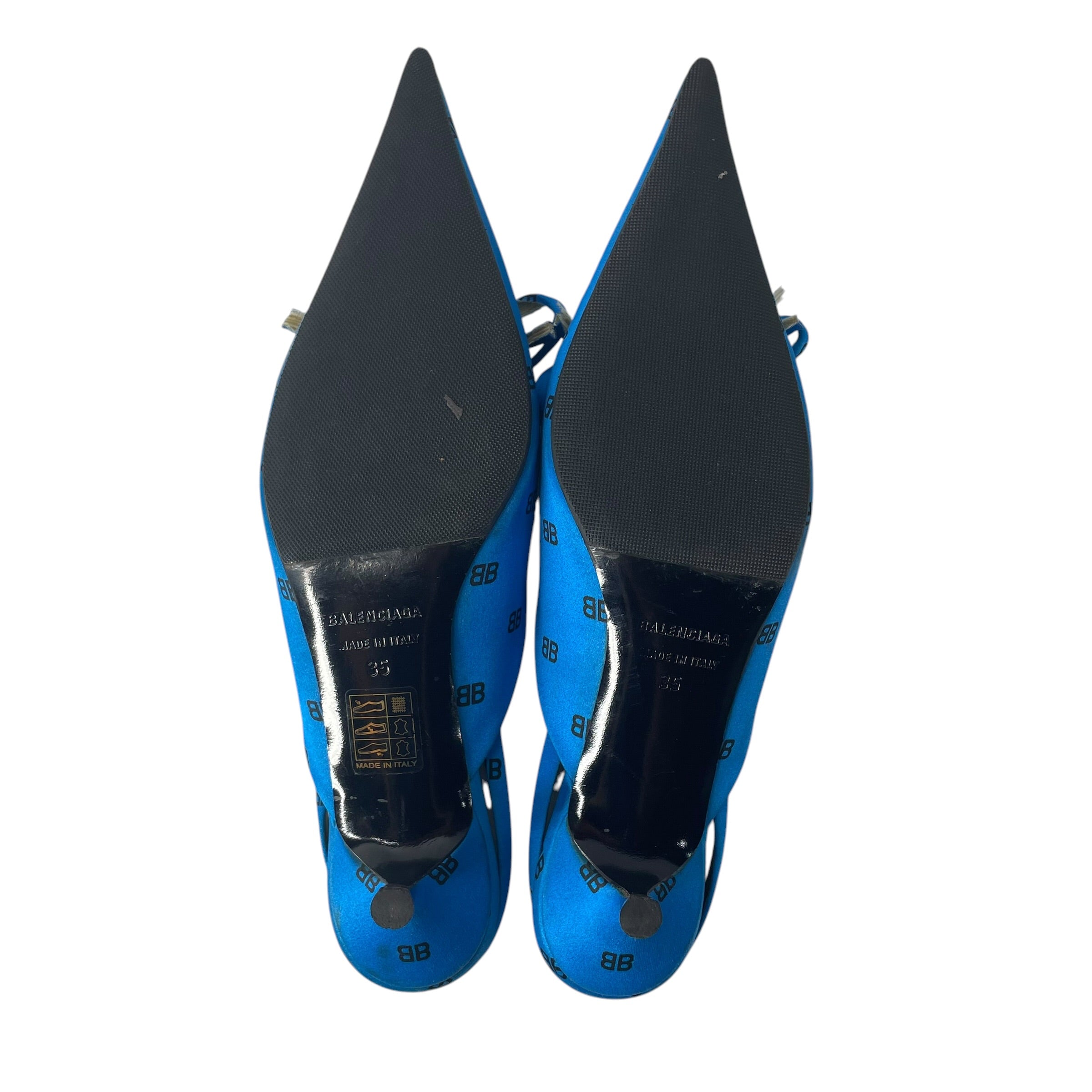 BALENCIAGA/Heels/EU 35/All Over Print/BLU/KITTEN KNIFE HEEL view 4