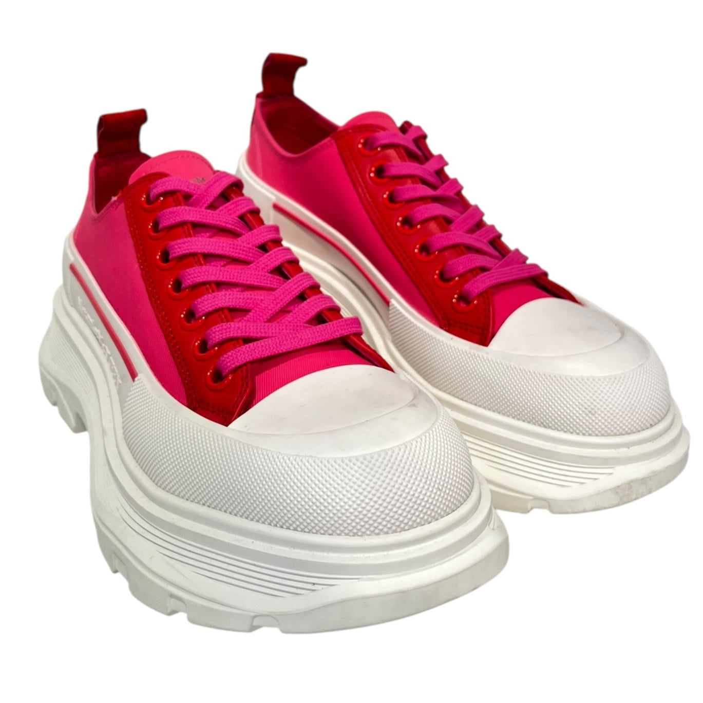 Alexander McQueen/Low-Sneakers/US 7.5/Polyester/PNK/U-Tip/666808 tread slick chunky view 1
