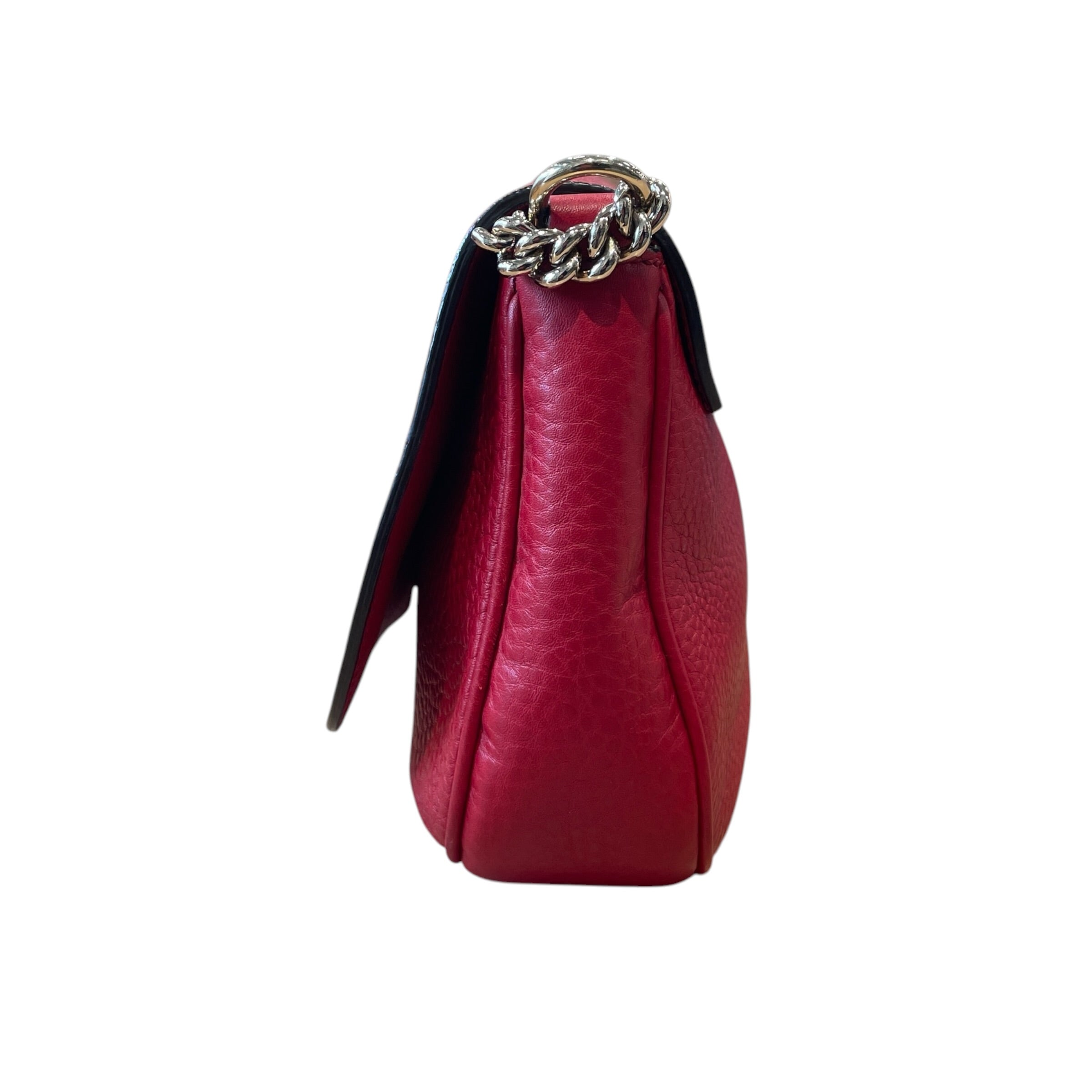 GUCCI/Bag/Leather/RED/soho interlocking G shoulder view 6
