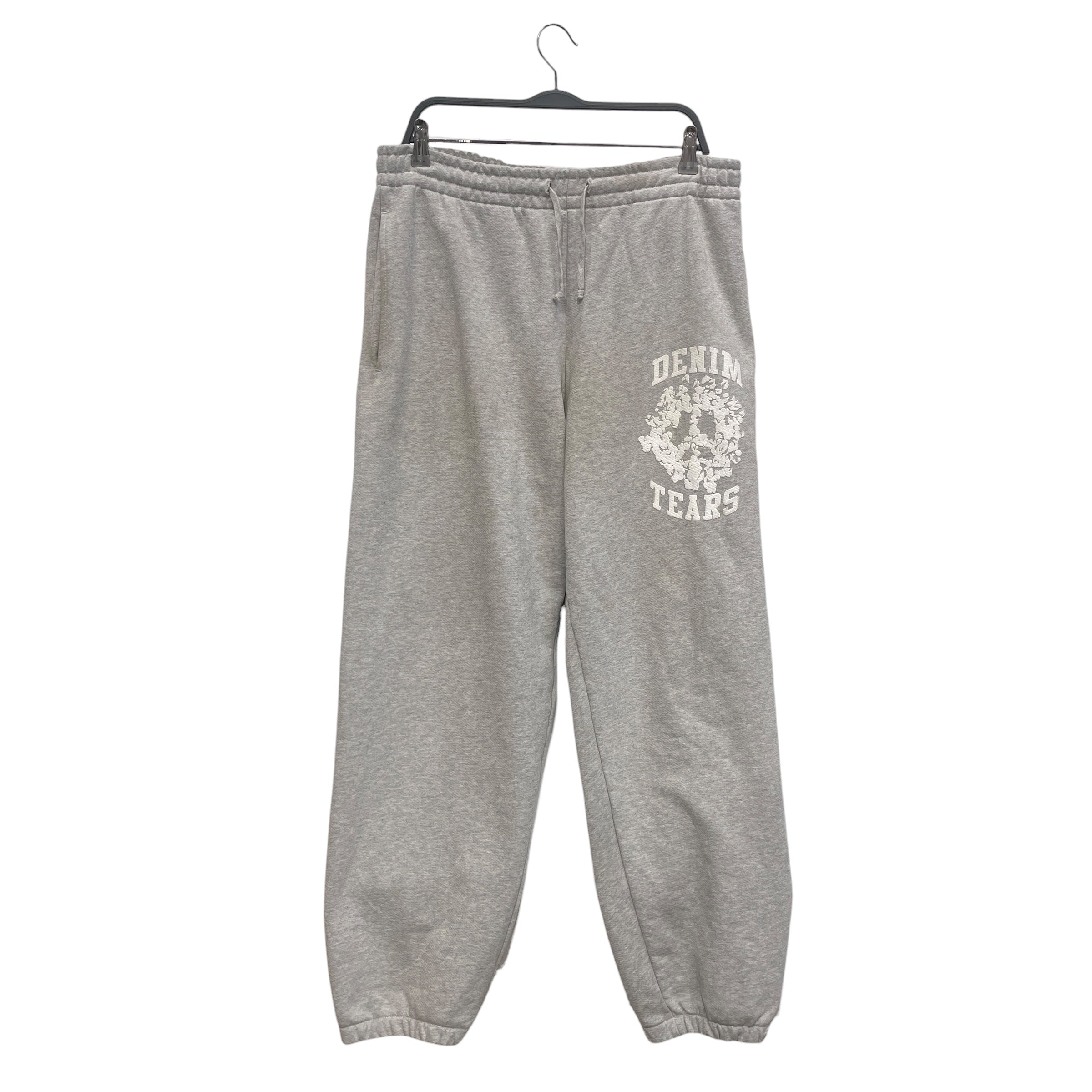DENIM TEARS/Pants/L/Cotton/SLV/FRNT WHT LOGO GRAPHIC view 1