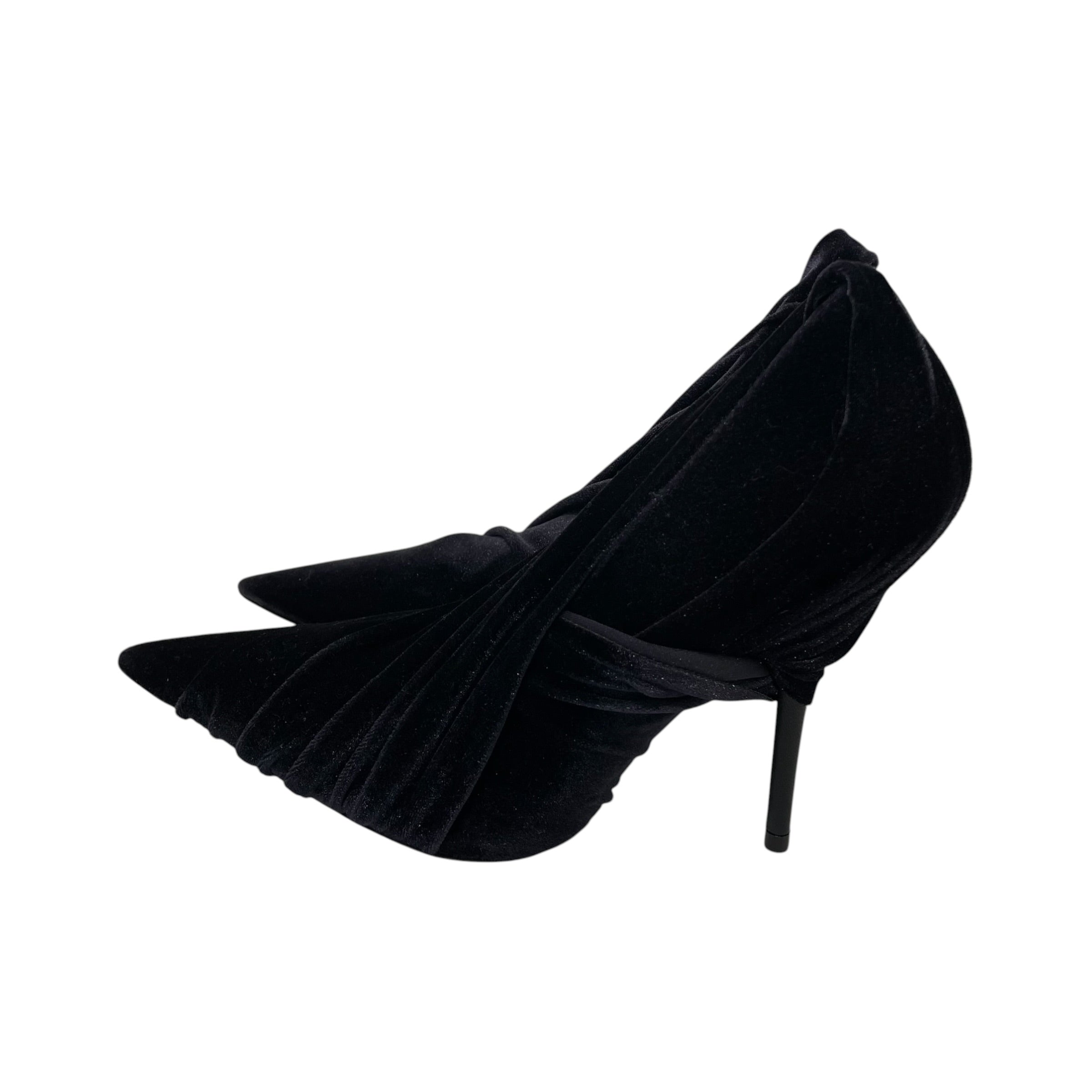 BALENCIAGA/Heels/EU 38/BLK/VELVET KNIFE PUMPS view 2