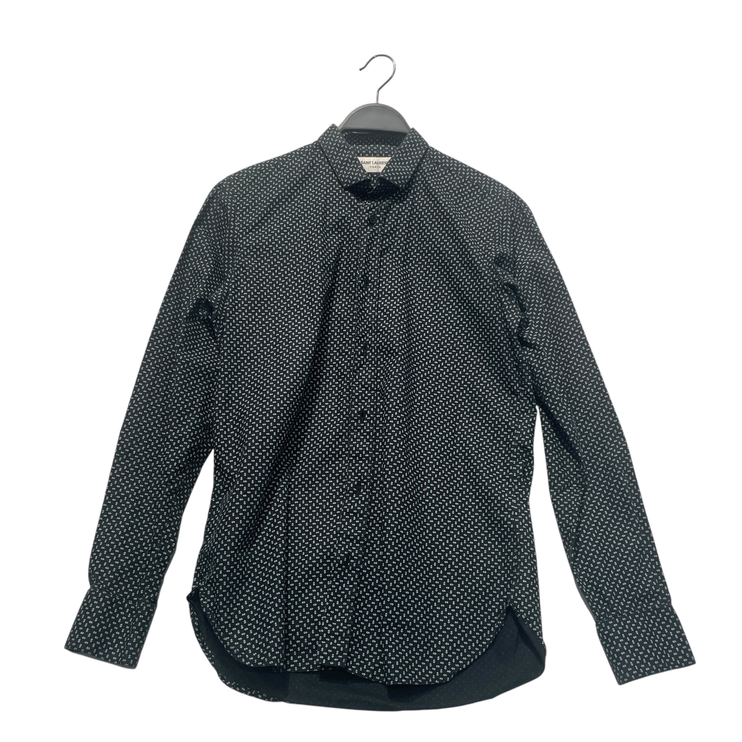 SAINT LAURENT/LS Shirt/37/Cotton/BLK/All Over Print/Dollar Sign Button Up view 1