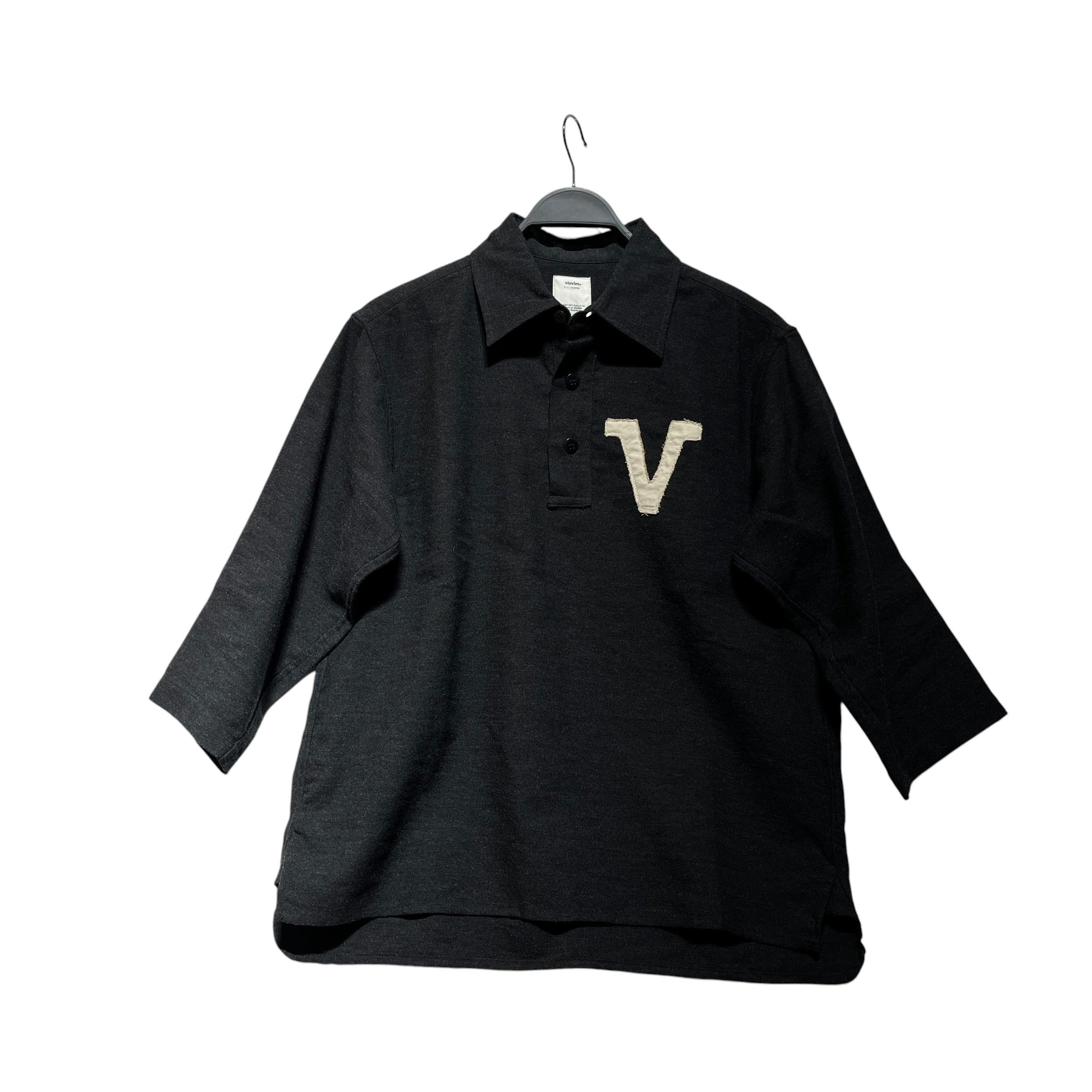 visvim/Polo Shirt/1/Cotton/GRY/v logo view 1