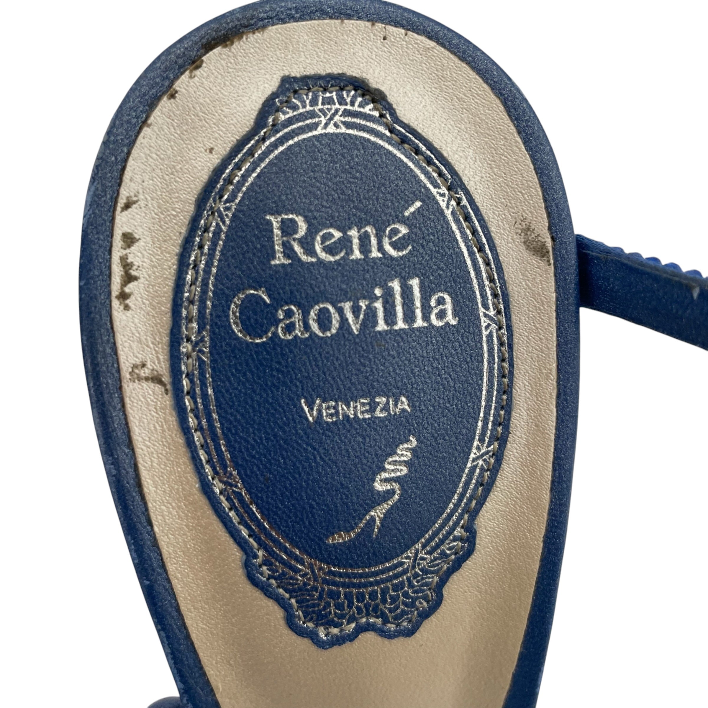 Rene Caovilla/Heels/EU 37/Glitter/BLU/Ankle Strap/loop view 6