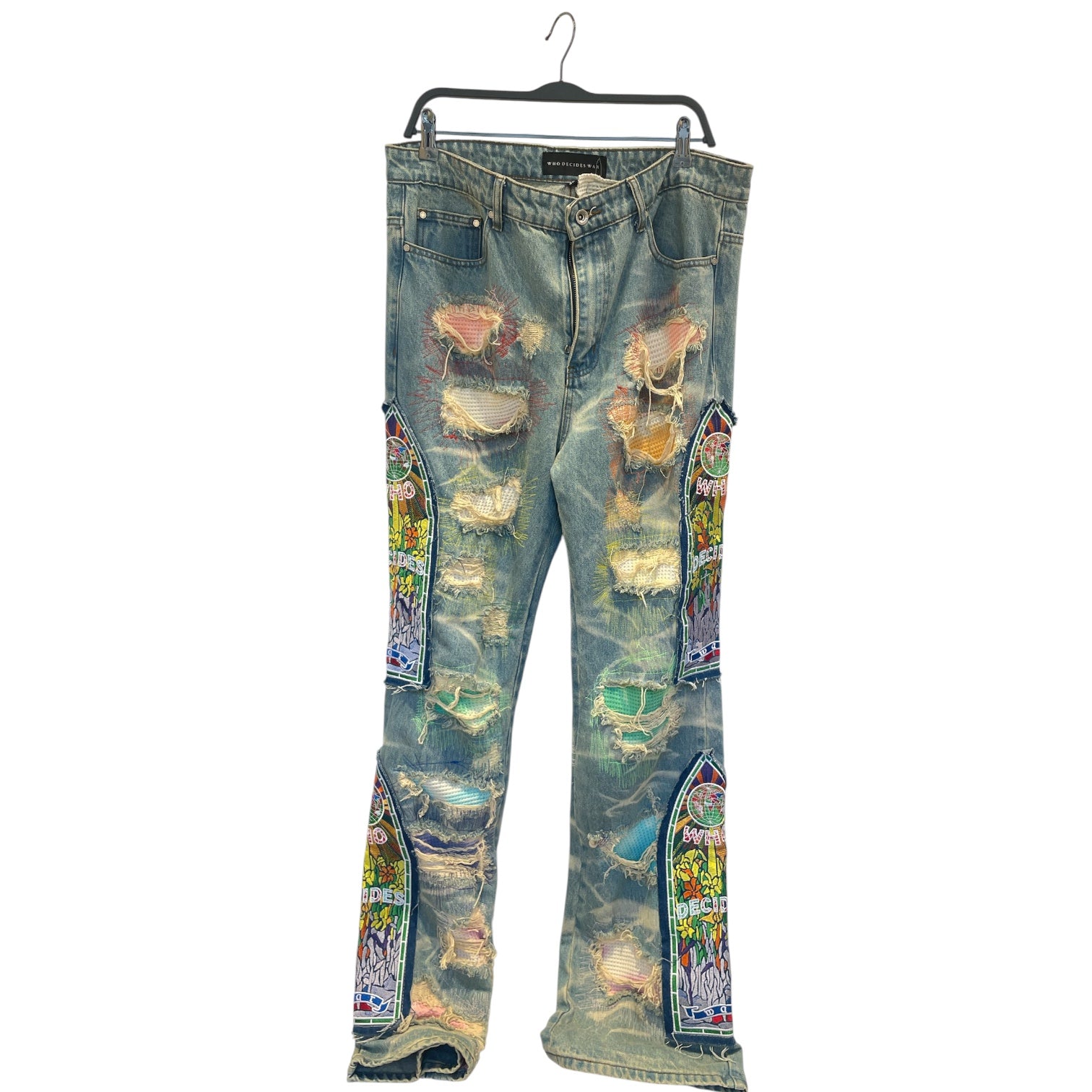 WHO DECIDES WAR/Pants/36/Cotton/BLU/COLOR STICHING/PATCHES view 1
