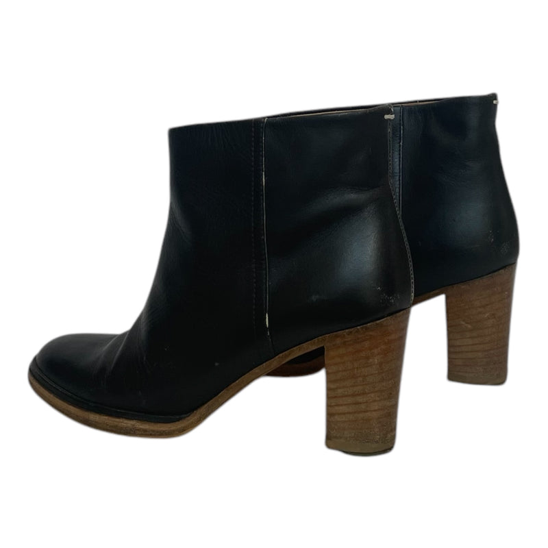 Maison Martin Margiela/Booties/EU 36/Leather/BLK/DISTRESSED/BLK SCUFF UP/WOOD H