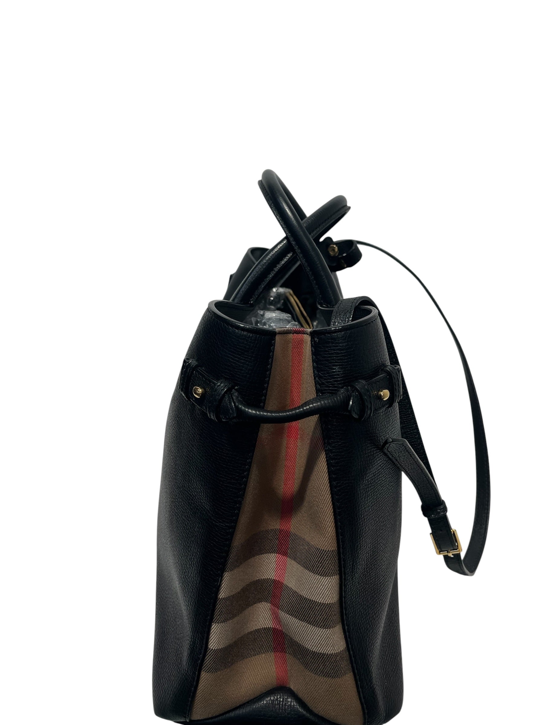 BURBERRY/Bag/Leather/BLK/HOUSE CHECK CANVAS BANNER TOTE view 2