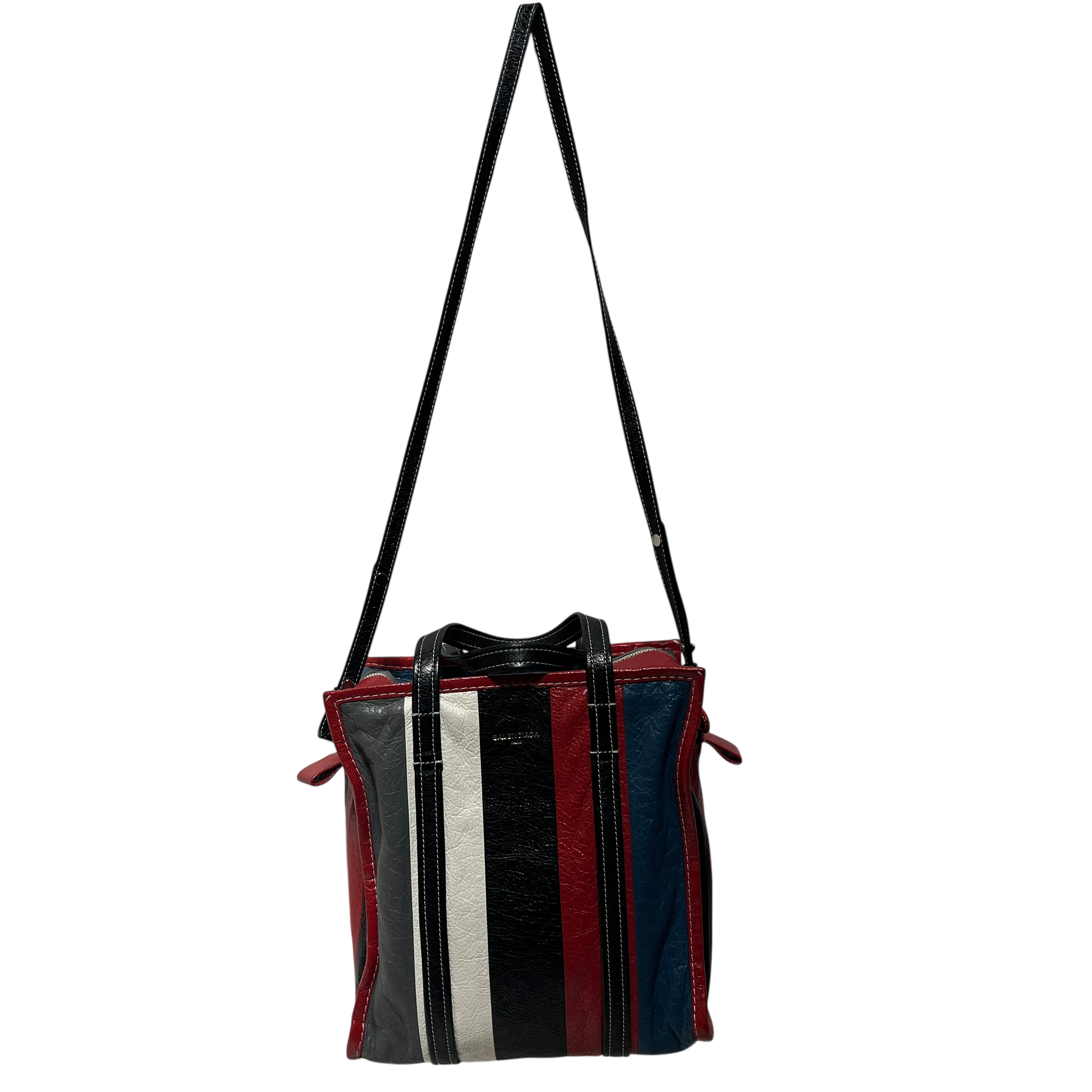 BALENCIAGA/Cross Body Bag/Stripe/Leather/MLT/MULTICOLOR BAZAR TOTE view 1